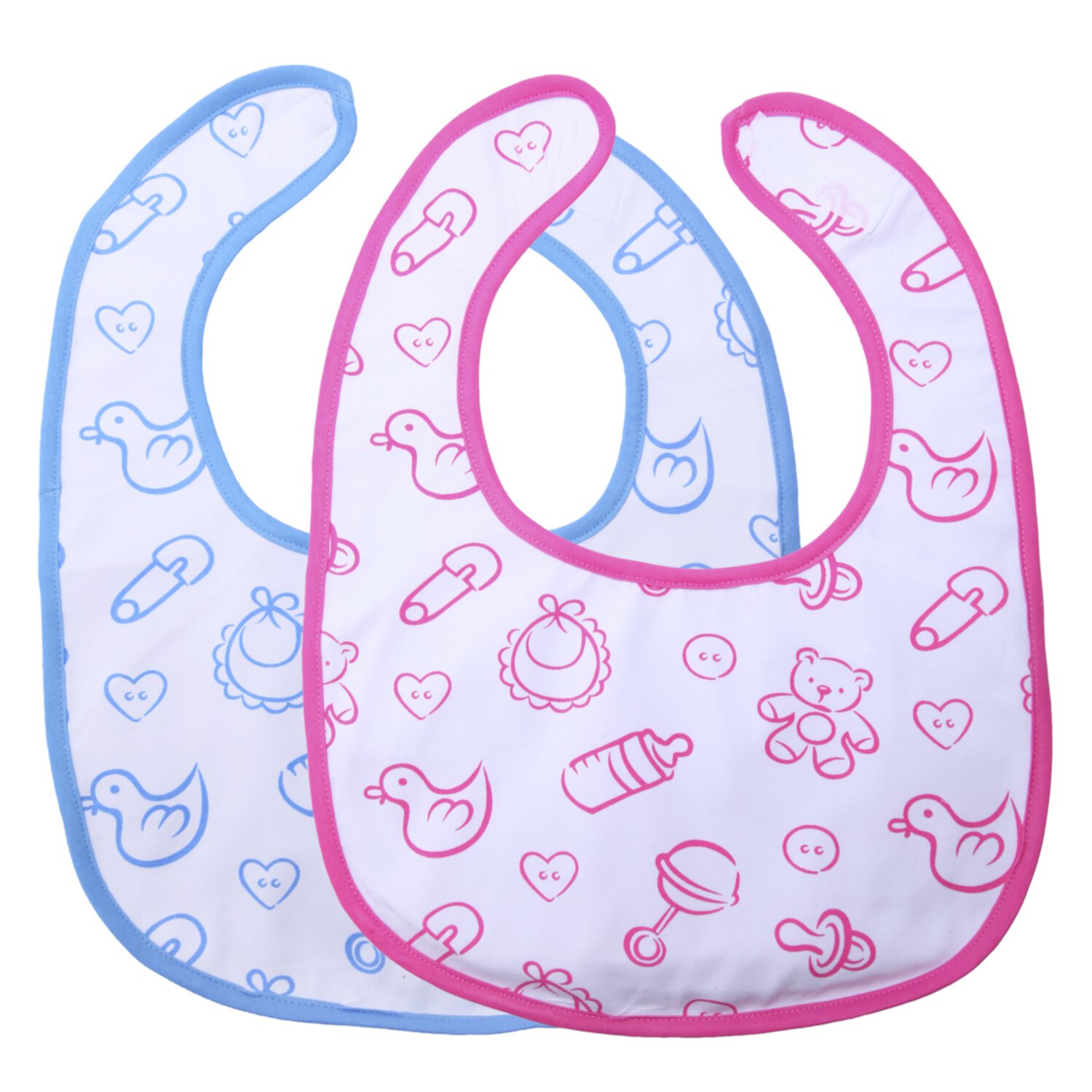 Littleforbig Big Sized Bib 2 Packs - Nursery Blue and Pink Littleforbig