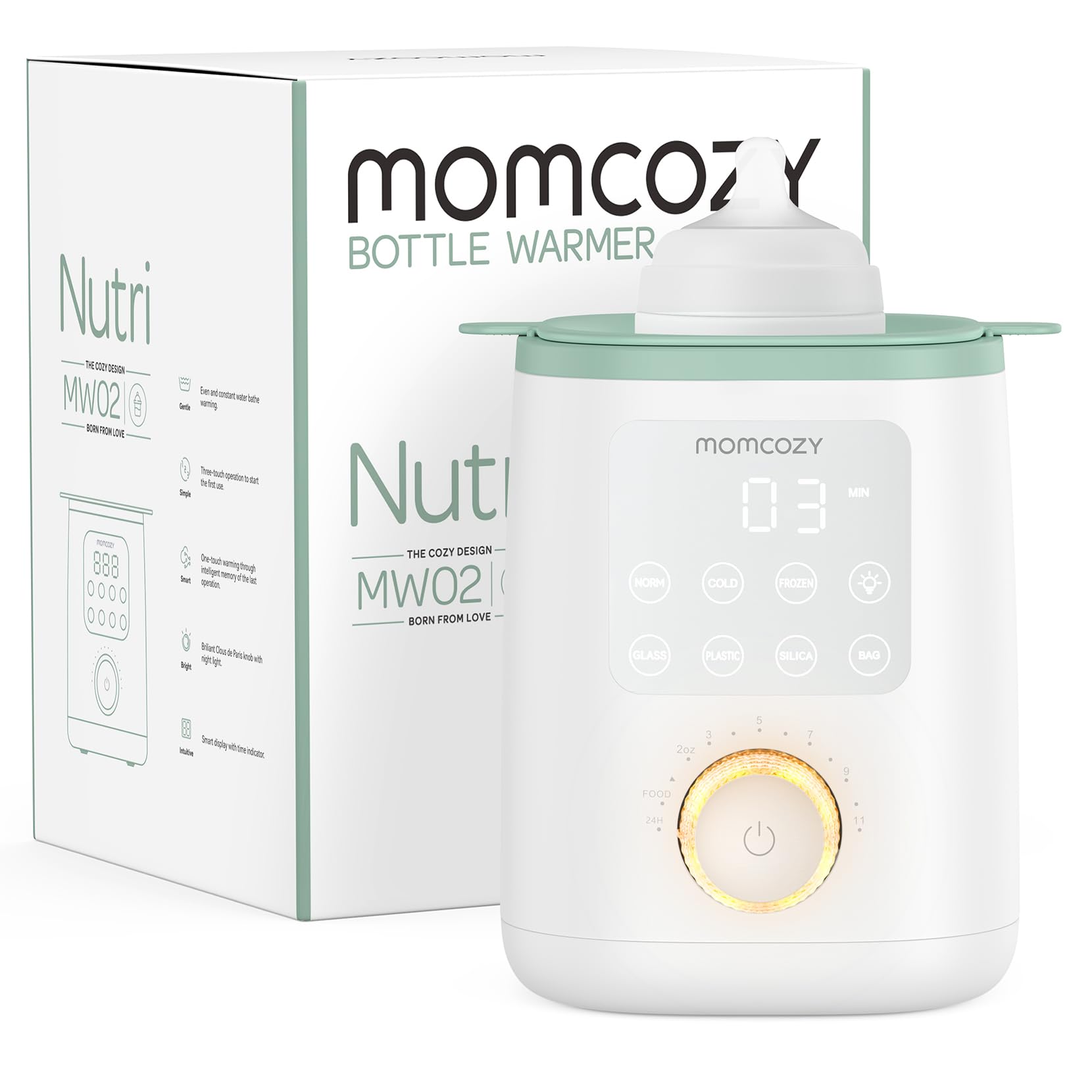 Momcozy Baby Bottle Warmer for Breastmilk, Safe Warm Water Bath, Fits Most Feeding Bottles Momcozy