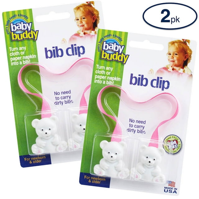 Baby Buddy Baby Bib Clip Turns any Cloth, Towel, or Paper Napkin into Instant Disposable Bibs Good for Travel, Cream 1pk Baby Buddy