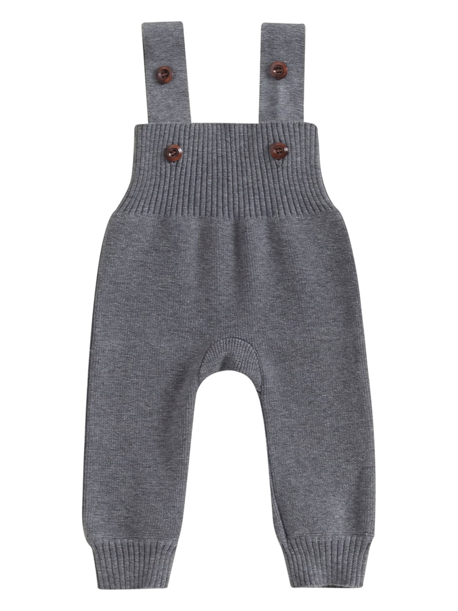 Baby Toddler Knit Overalls Infant Sleeveless Solid Color Bib Pants EYIIYE