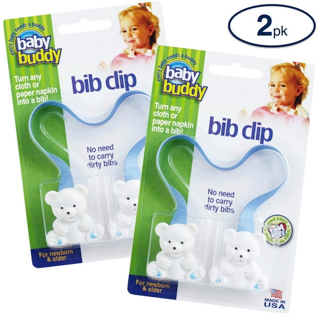 Baby Buddy Unisex Baby Bib Clip Turns Any Cloth, Towel, or Paper Napkin into Instant Disposable Bibs Good for Travel, Sage 1pk Baby Buddy