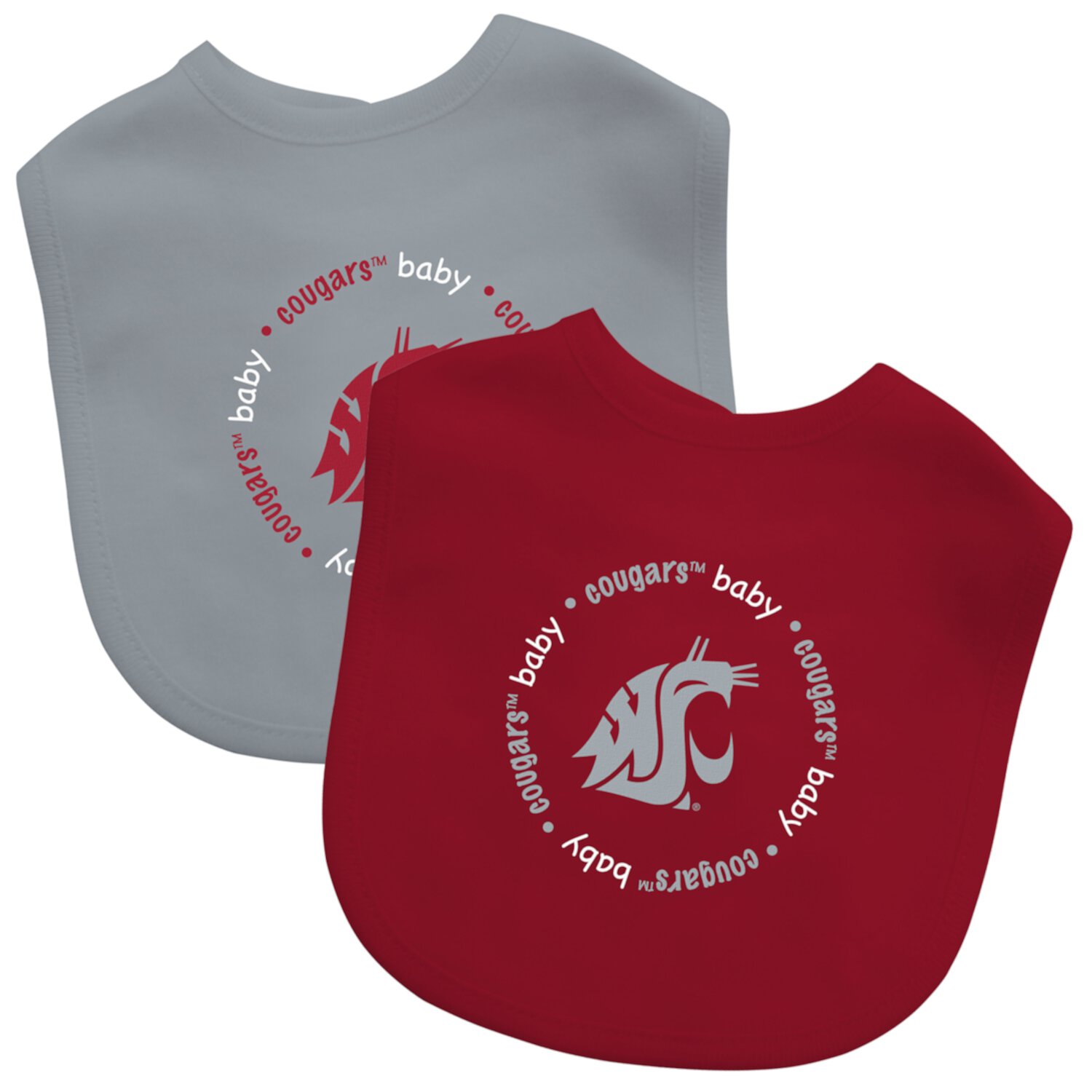 BabyFanatic Officially Licensed Unisex Baby Bibs 2 Pack - NCAA Washington State Cougars Baby Fanatic