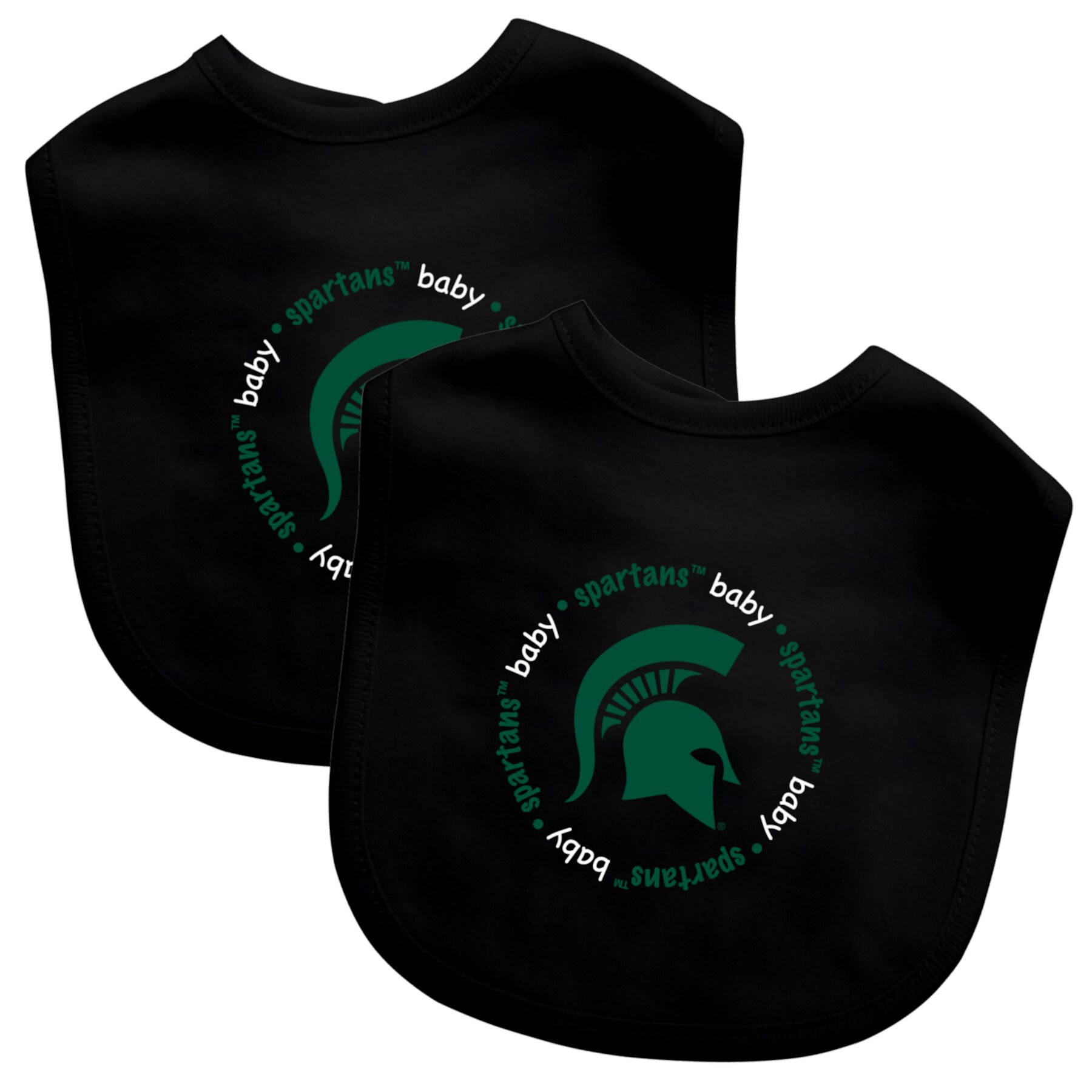 BabyFanatic Officially Licensed Unisex Baby Bibs 2 Pack - NCAA Michigan State Spartans Baby Fanatic