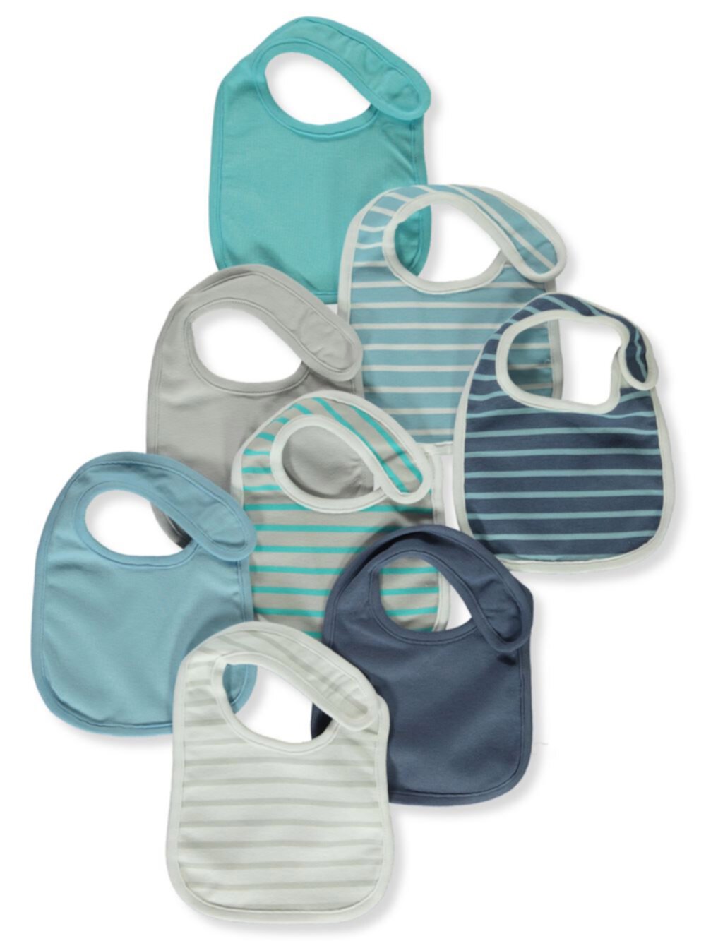 Hanes Baby Boys' 8-Pack Bibs - charcoal/blue, one size Hanes