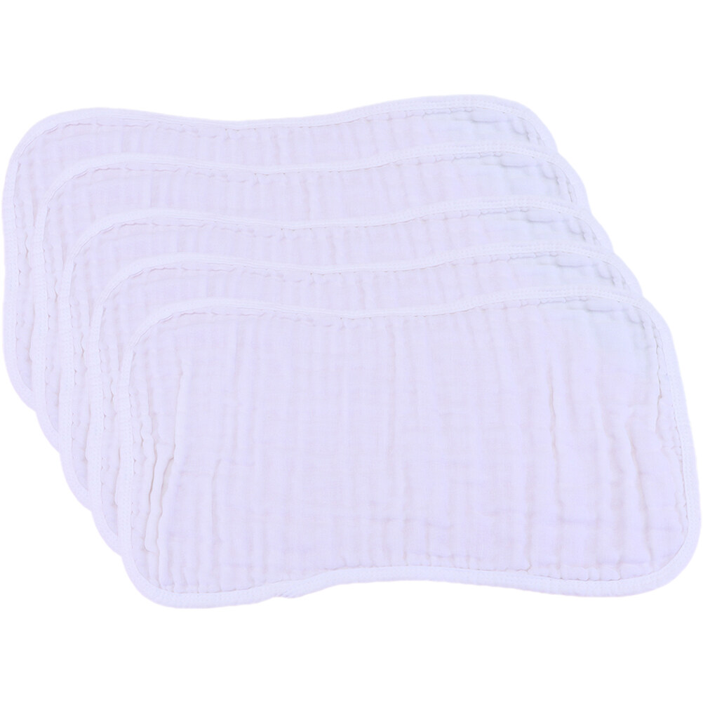 5Pcs Cotton Burp Cloth Comfortable Burp Towels Convenient Burp Pads Shoulder Pads Burp Cloth for Baby Eease