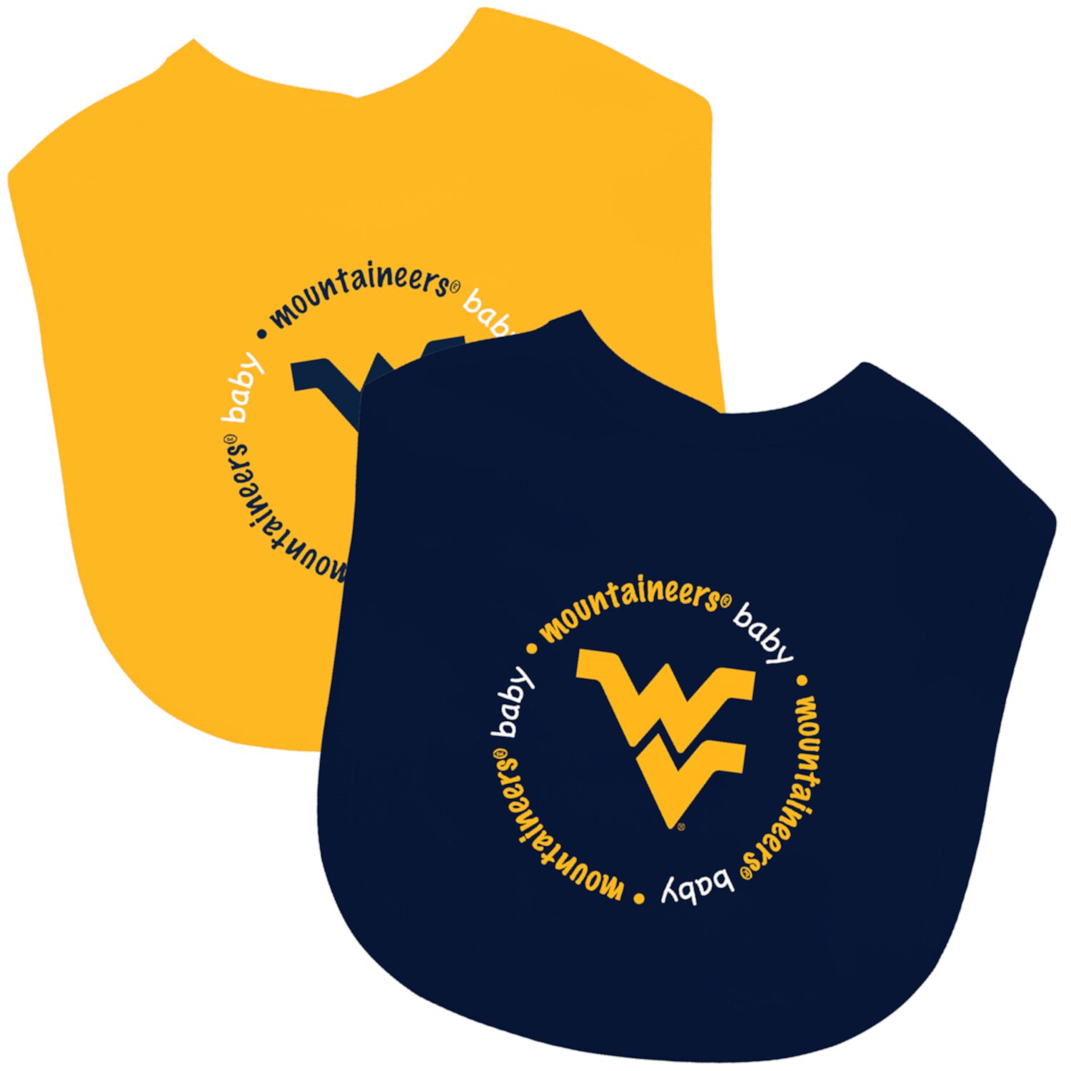 BabyFanatic Officially Licensed Unisex Baby Bibs 2 Pack - NCAA West Virginia Mountaineers Baby Fanatic