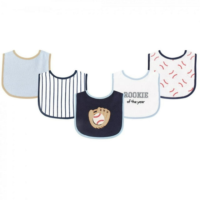 Luvable Friends Baby Boys' Drooler Bib with PEVA Back, 5-Pack ONLINE