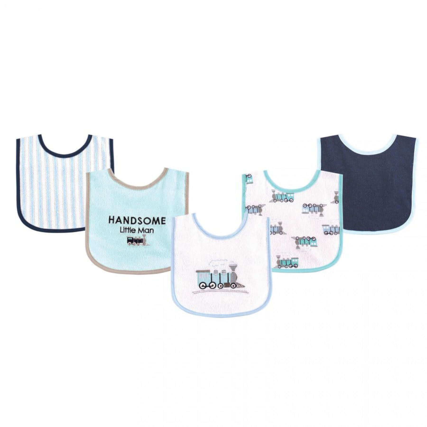 Luvable Friends Baby Boys' Drooler Bib with PEVA Back, 5-Pack ONLINE