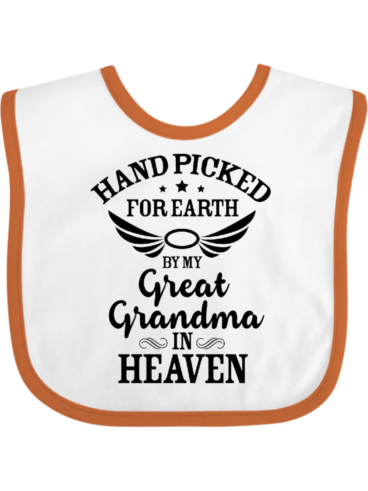 Inktastic Handpicked for Earth by My Great Grandma in Heaven Boys or Girls Baby Bib Inktastic