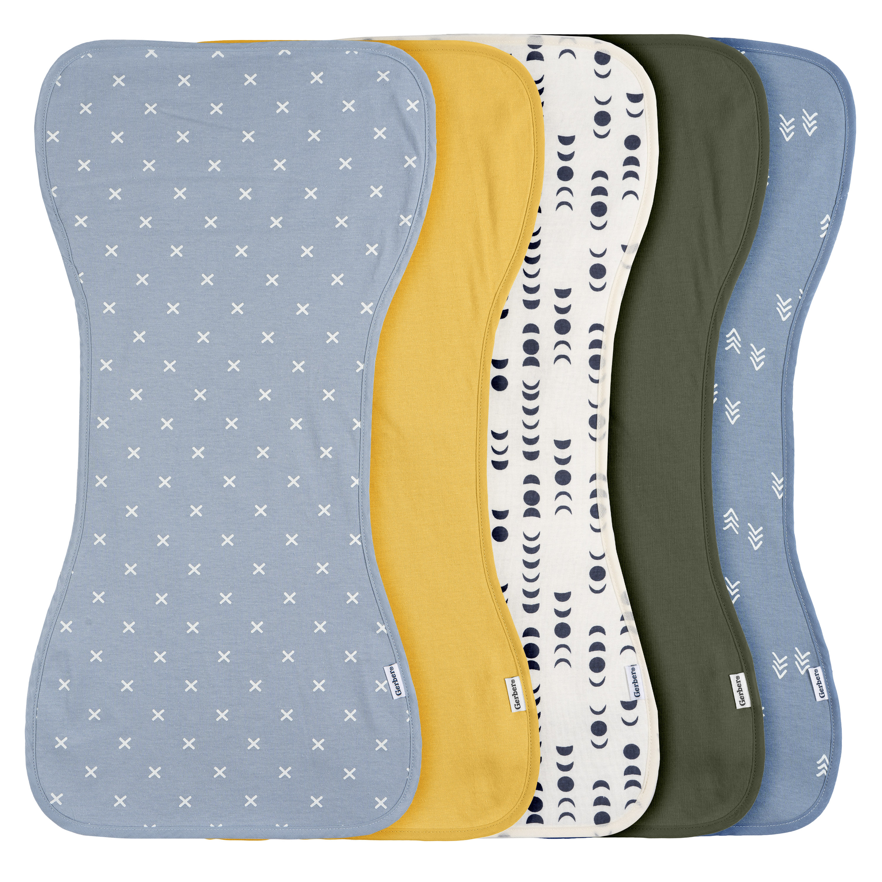 5-Pack Baby Boys Blue Gold Burpcloth Visit the Gerber Store