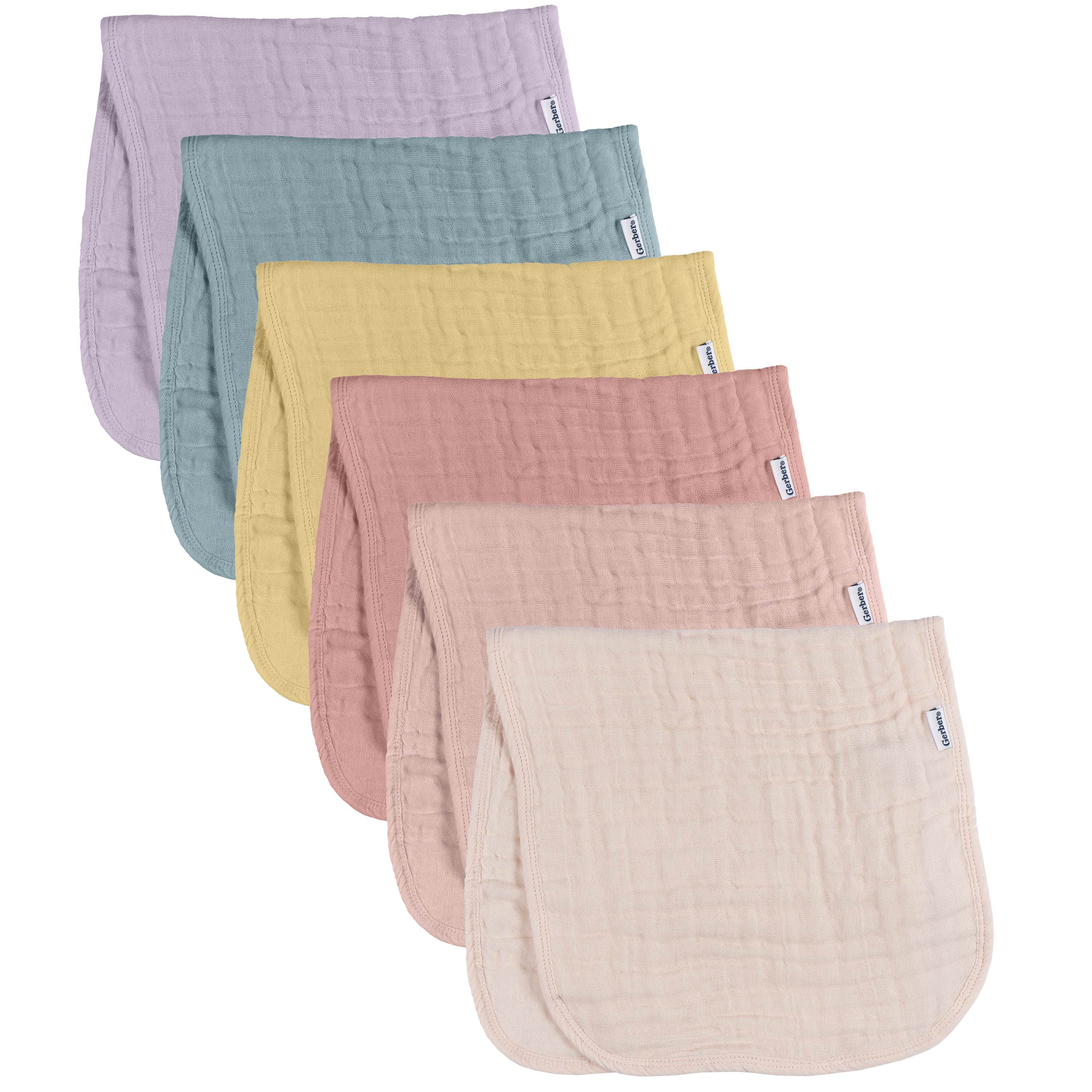 6-Pack Baby Girls Multi Rainbow Muslin Burpcloth Visit the Gerber Store