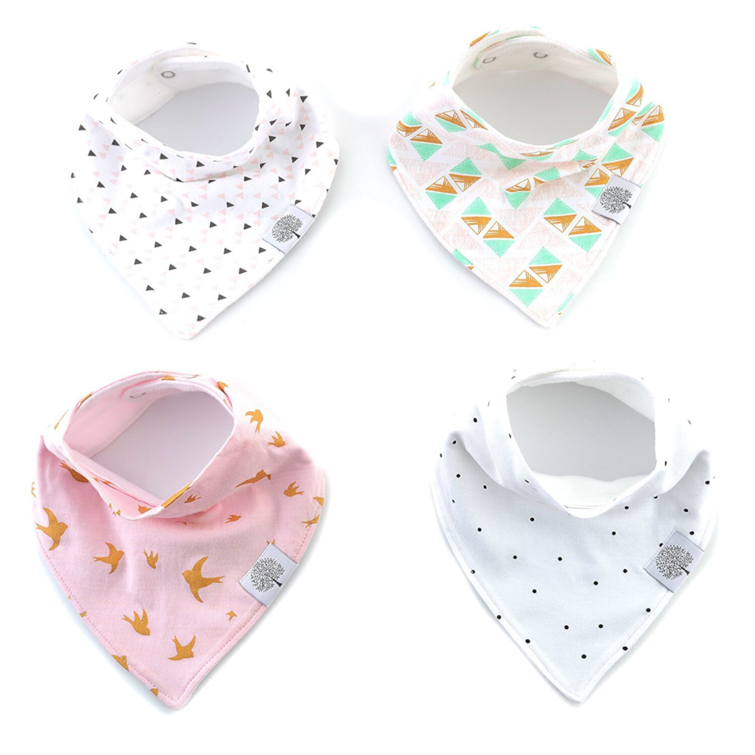 Parker Baby Bandana Drool Bibs - 4 Pack Baby Bibs for Girls - "Blush Set" Parker Baby