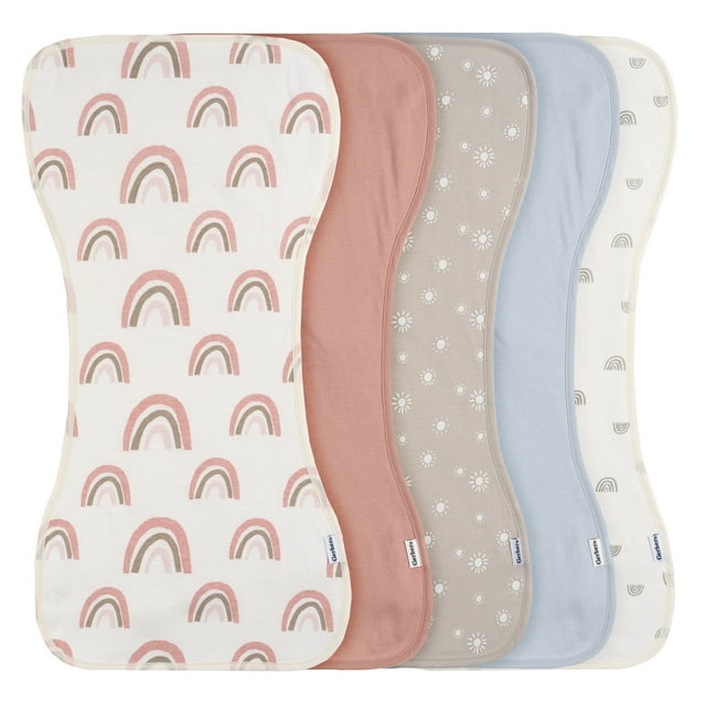 5-Pack Baby Girls Pink Blue Burpcloth GERBER