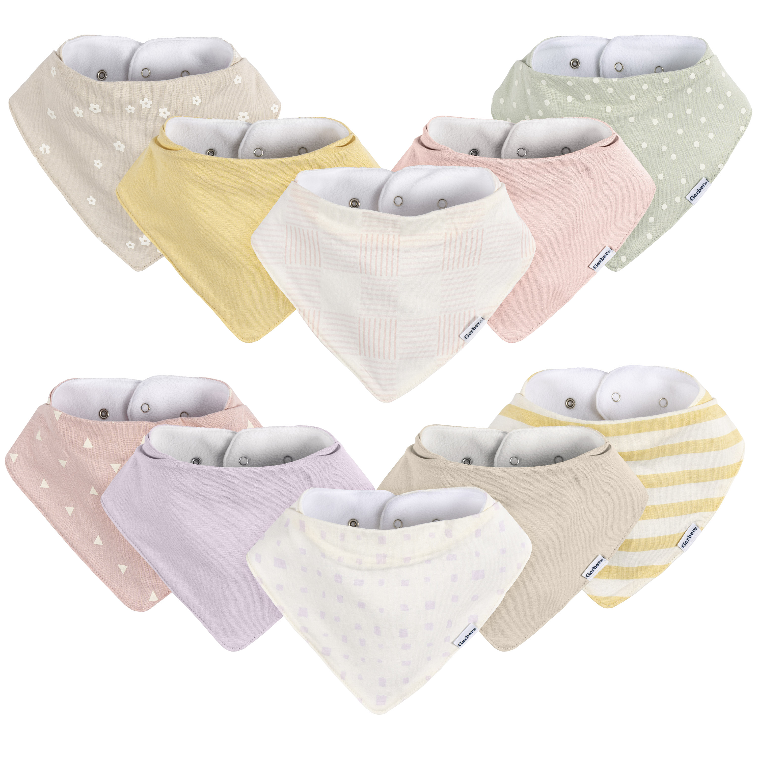 Gerber Baby Neutral Jersey Bandana Bib, 10-Pack, One Size Visit the Gerber Store