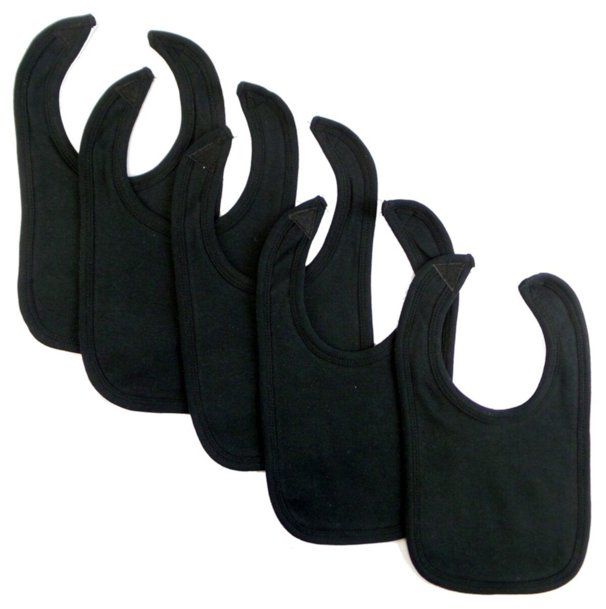 Bambini Black Interlock Bib (Pack of 5) Bambini