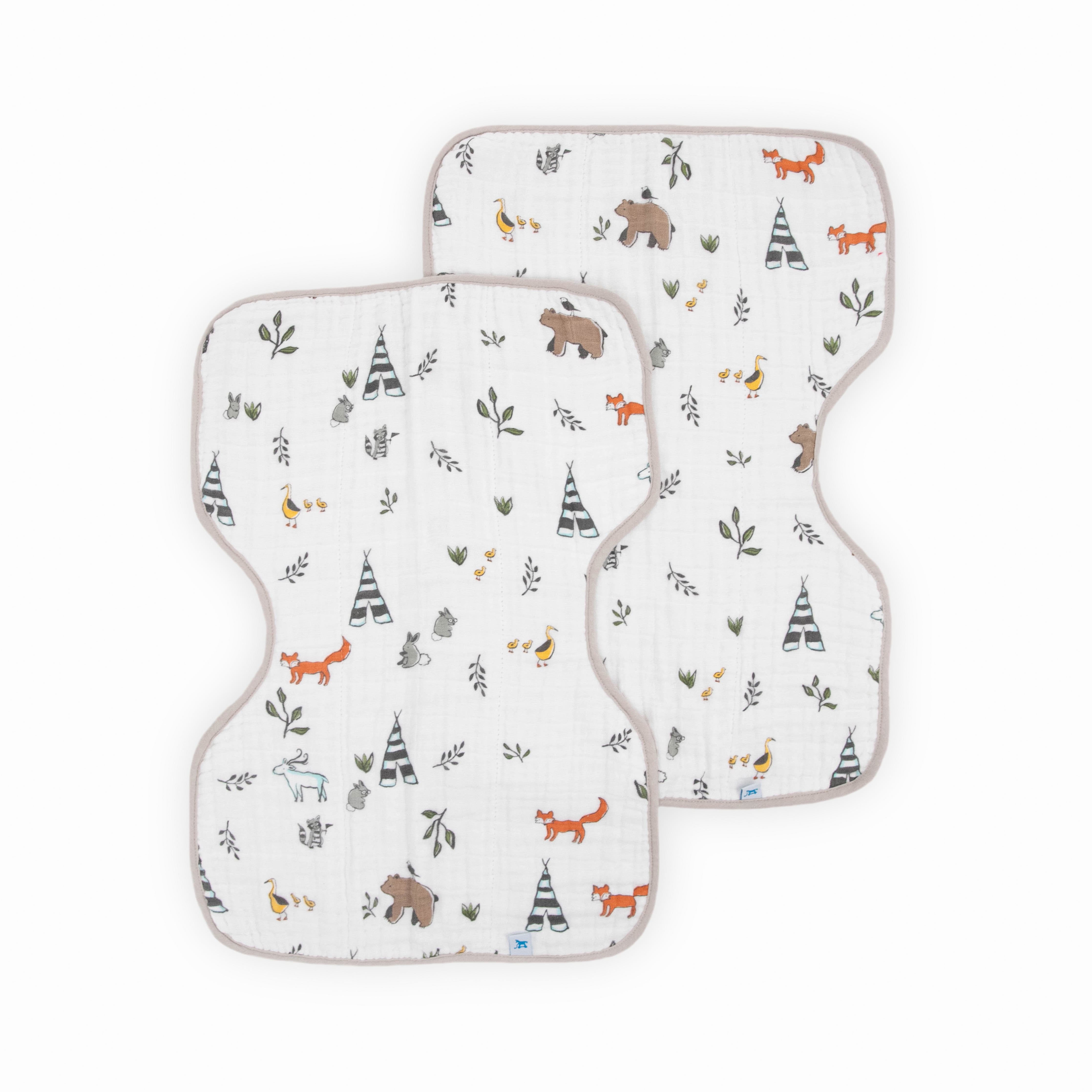 Cotton Muslin Burp Cloth 2pk - Forest Friends Little Unicorn