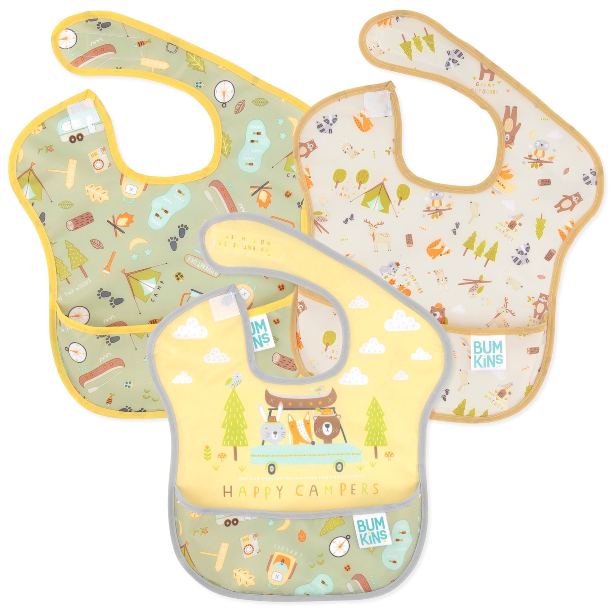 Bumkins Baby Bibs, SuperBib 3-Pack, Baby & Toddler Ages 6-24 Mos (All Together Now) Bumkins