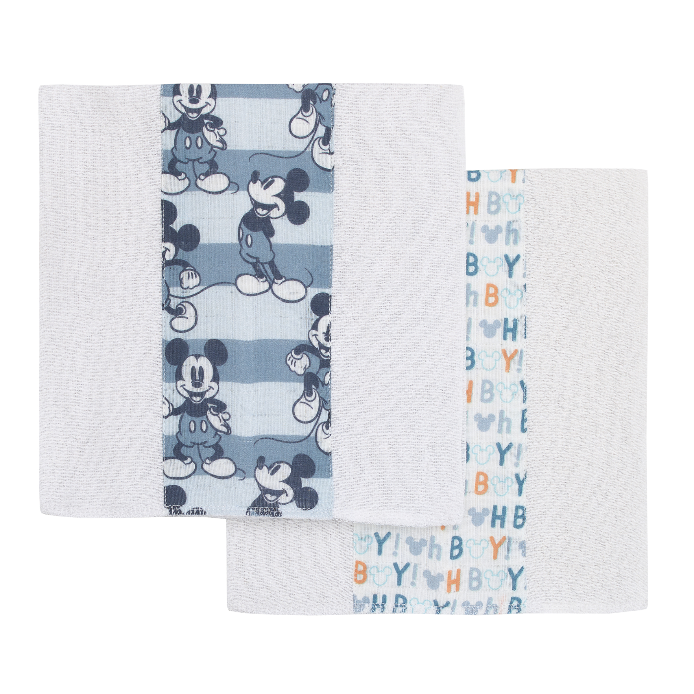 Disney Mickey Mouse Blue and White 2Pk Muslin Burp Cloths DISNEY BABY