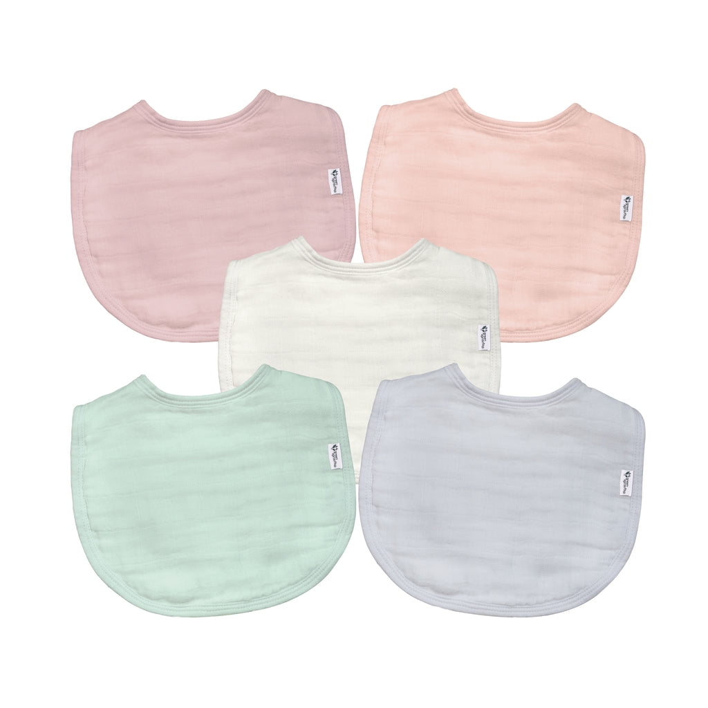 green sprouts Organic Cotton Muslin Bibs (5pk)-Blueberry Set-0-12 mo Green sprouts