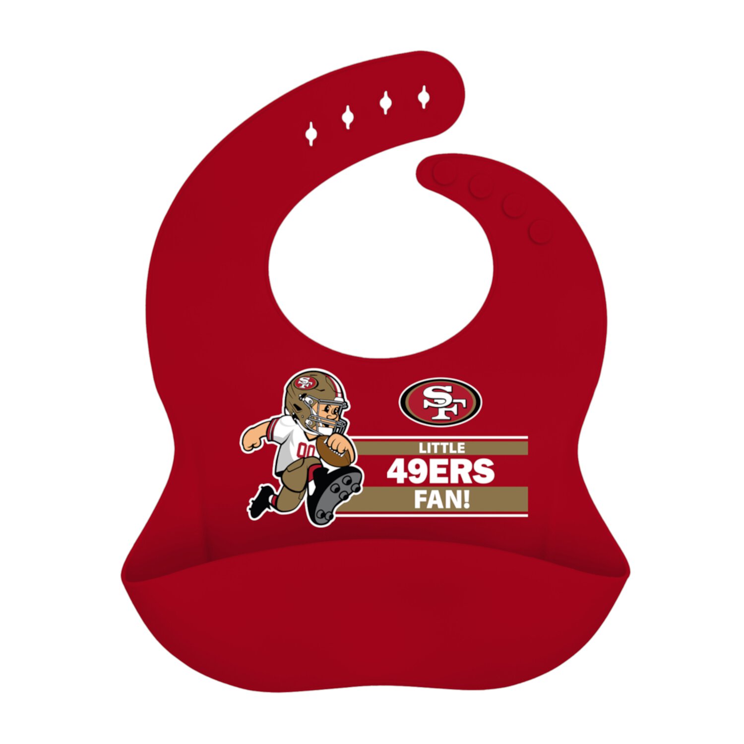 BabyFanatic Officially Licensed Unisex Silicone Baby Bib - NFL San Francisco 49ers Baby Fanatic