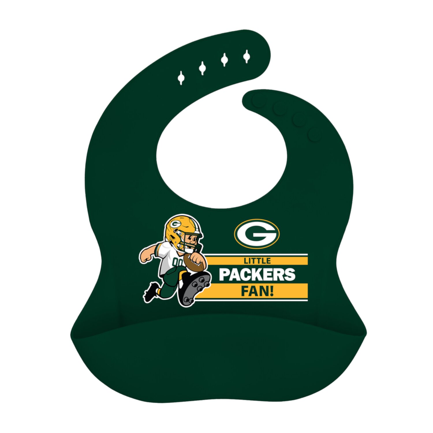 BabyFanatic Officially Licensed Unisex Silicone Baby Bib - NFL Green Bay Packers Baby Fanatic