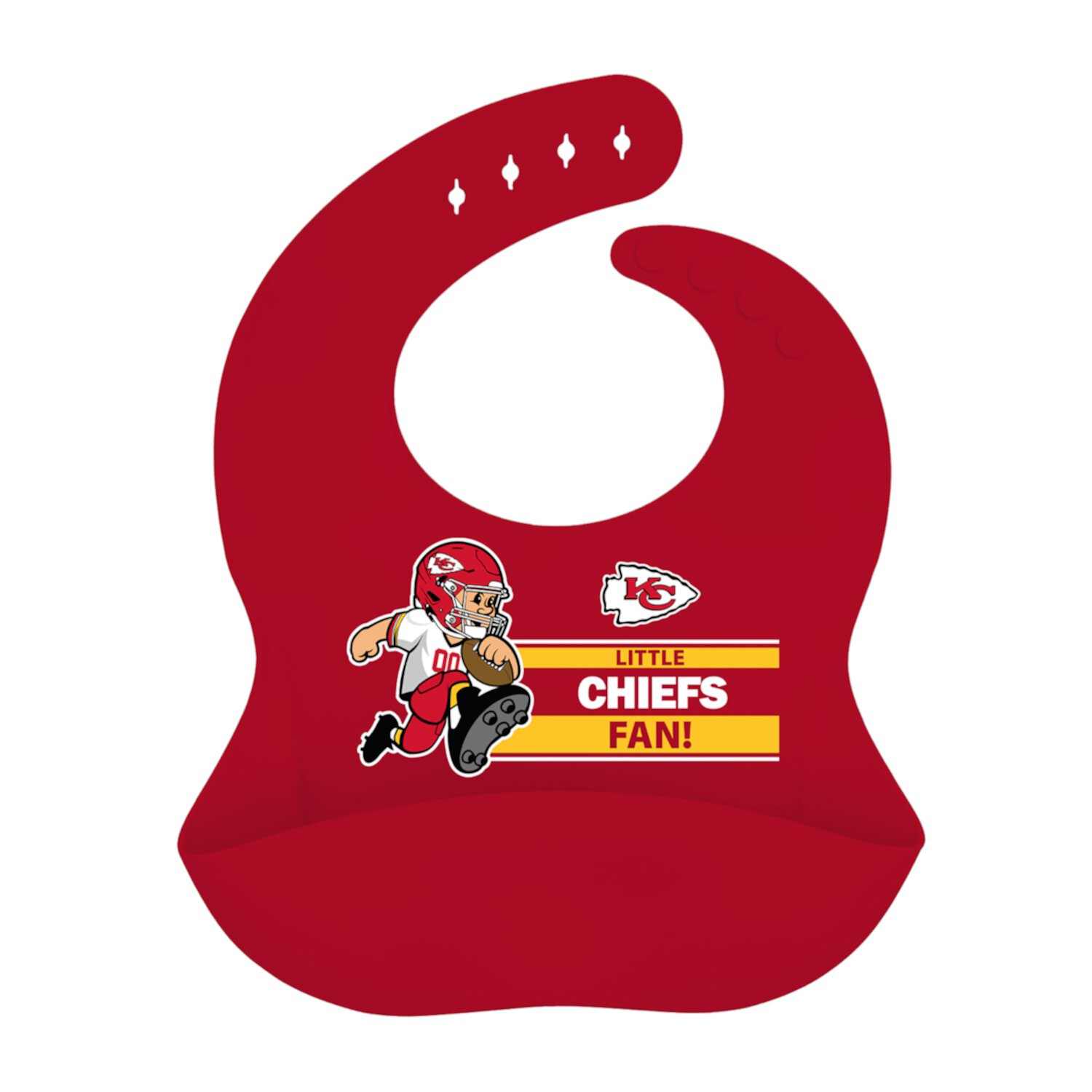 BabyFanatic Officially Licensed Unisex Silicone Baby Bib - NFL Kansas City Chiefs Baby Fanatic