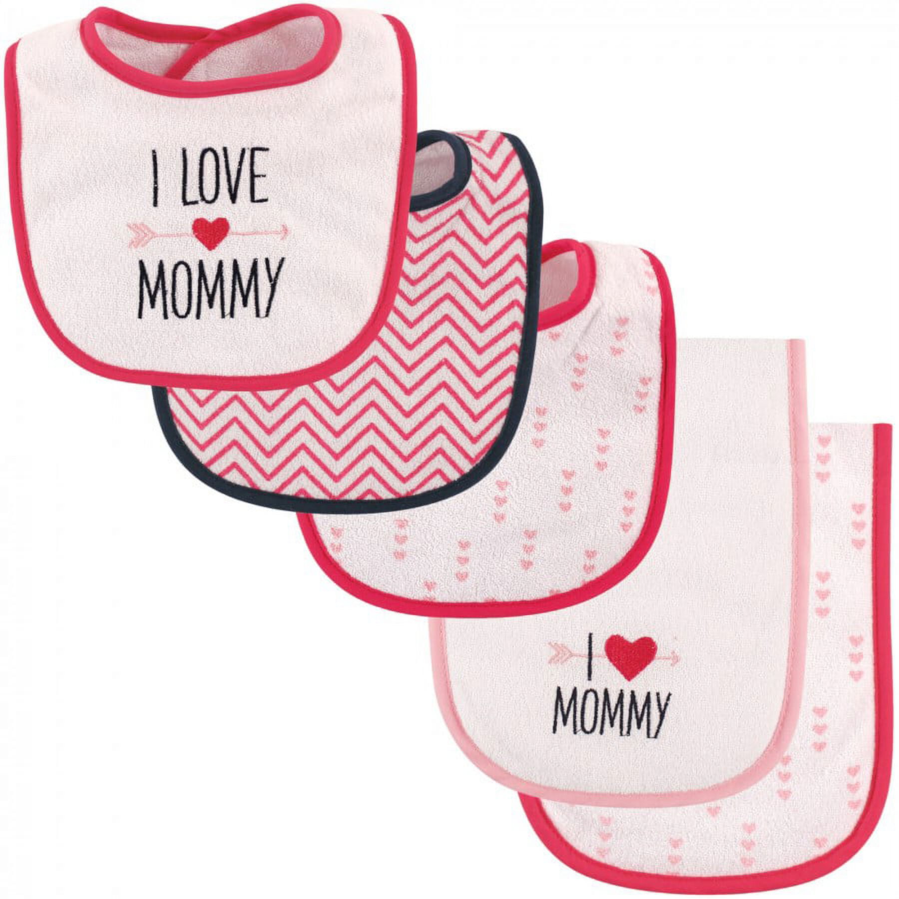 Luvable Friends Baby Girl Bib and Burp Cloth Set 5pk, Girl Mommy, One Size Luvable Friends