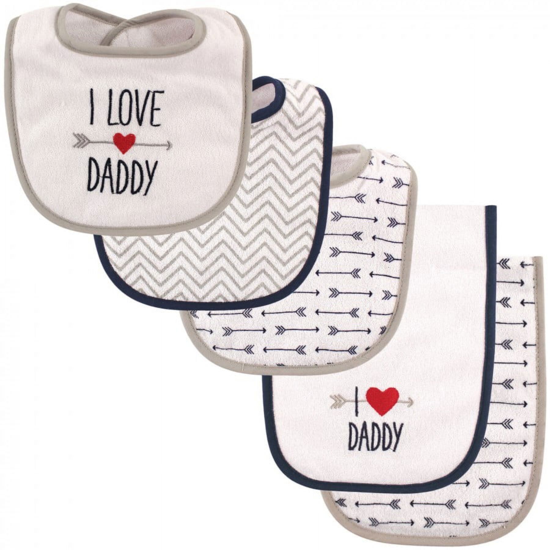 Luvable Friends Baby Boy Bib and Burp Cloth Set 5pk, Boy Daddy, One Size Luvable Friends