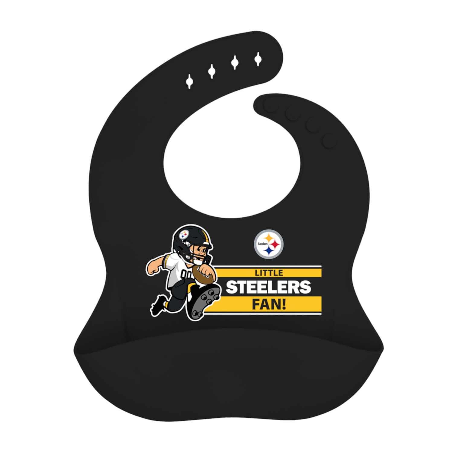 BabyFanatic Officially Licensed Unisex Silicone Baby Bib - NFL Pittsburgh Steelers Baby Fanatic