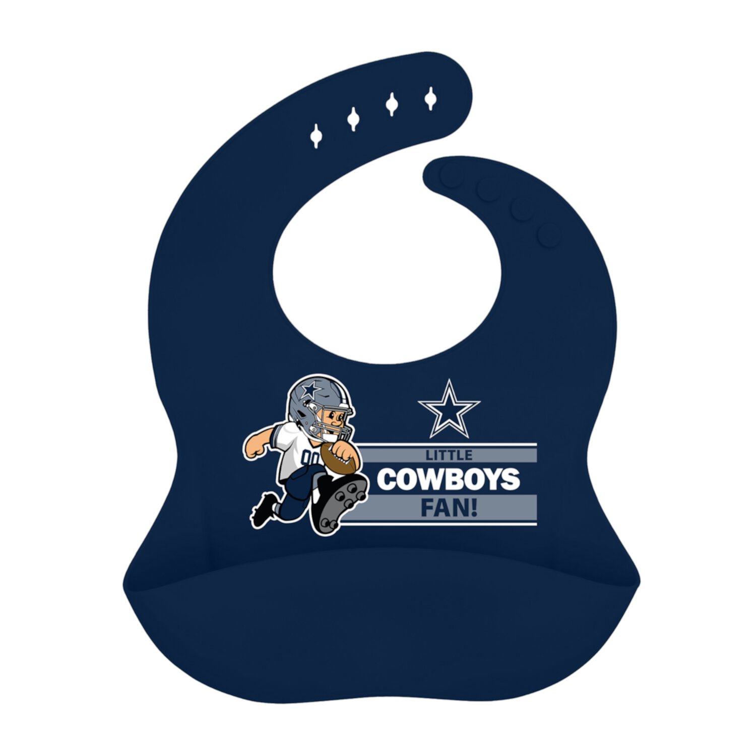 BabyFanatic Officially Licensed Unisex Silicone Baby Bib - NFL Dallas Cowboys Baby Fanatic