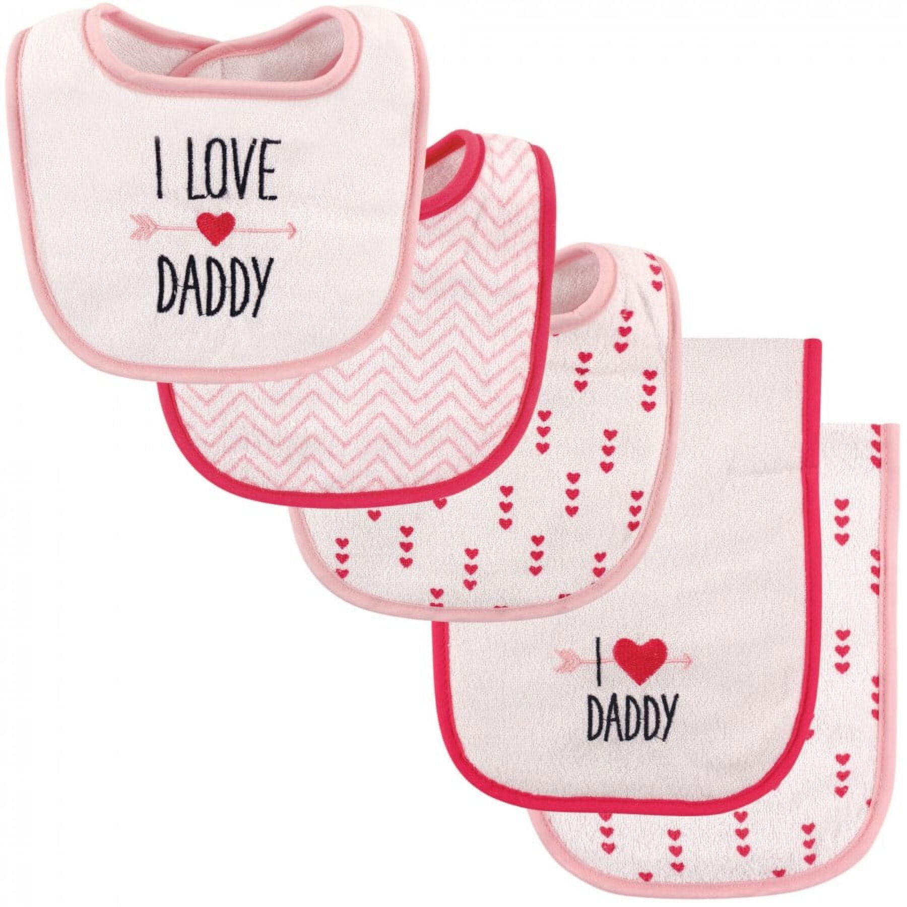 Luvable Friends Baby Girl Bib and Burp Cloth Set 5pk, Girl Daddy, One Size Luvable Friends