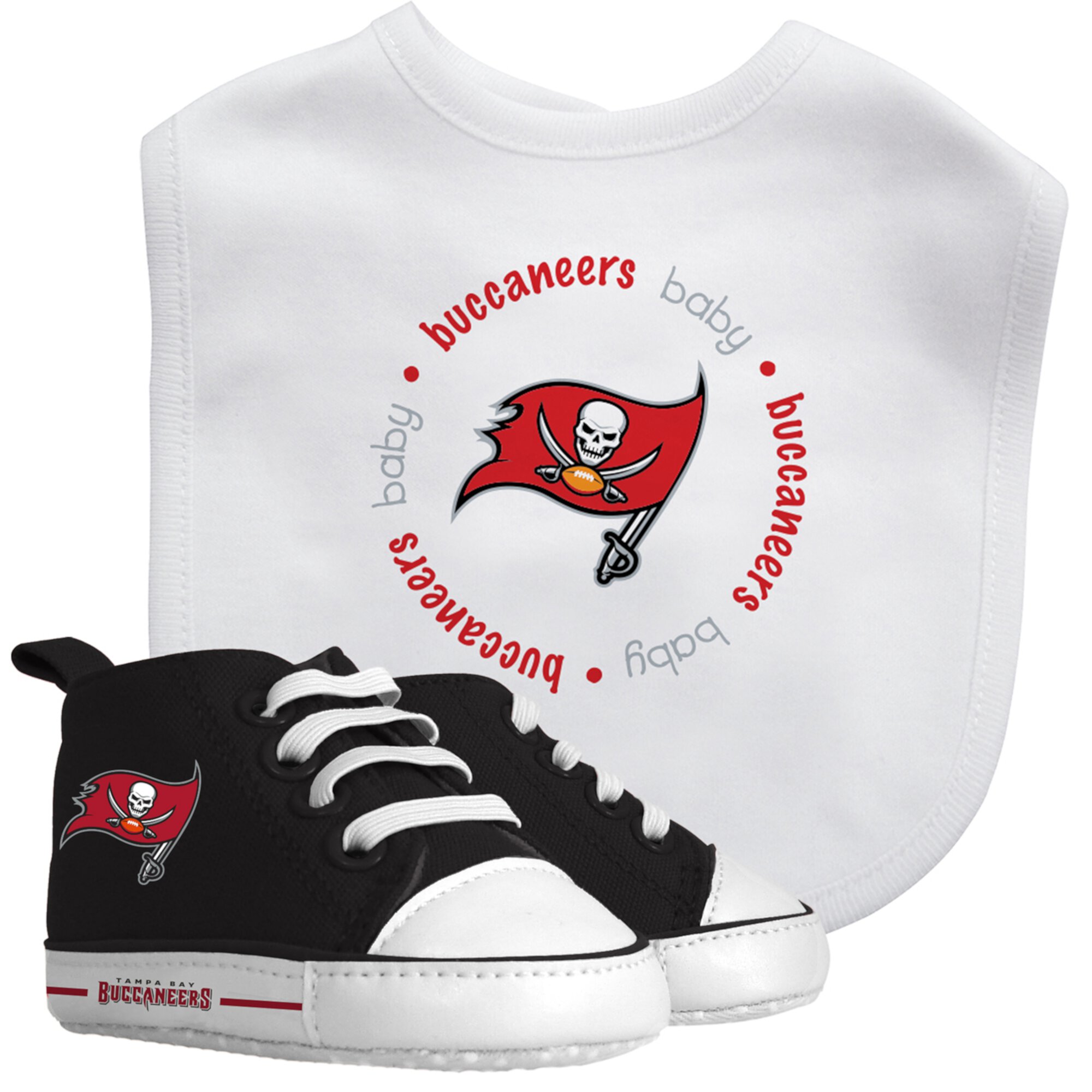 BabyFanatic 2 Piece Bib and Shoes - NFL Tampa Bay Buccaneers - Unisex Infant Apparel Baby Fanatic