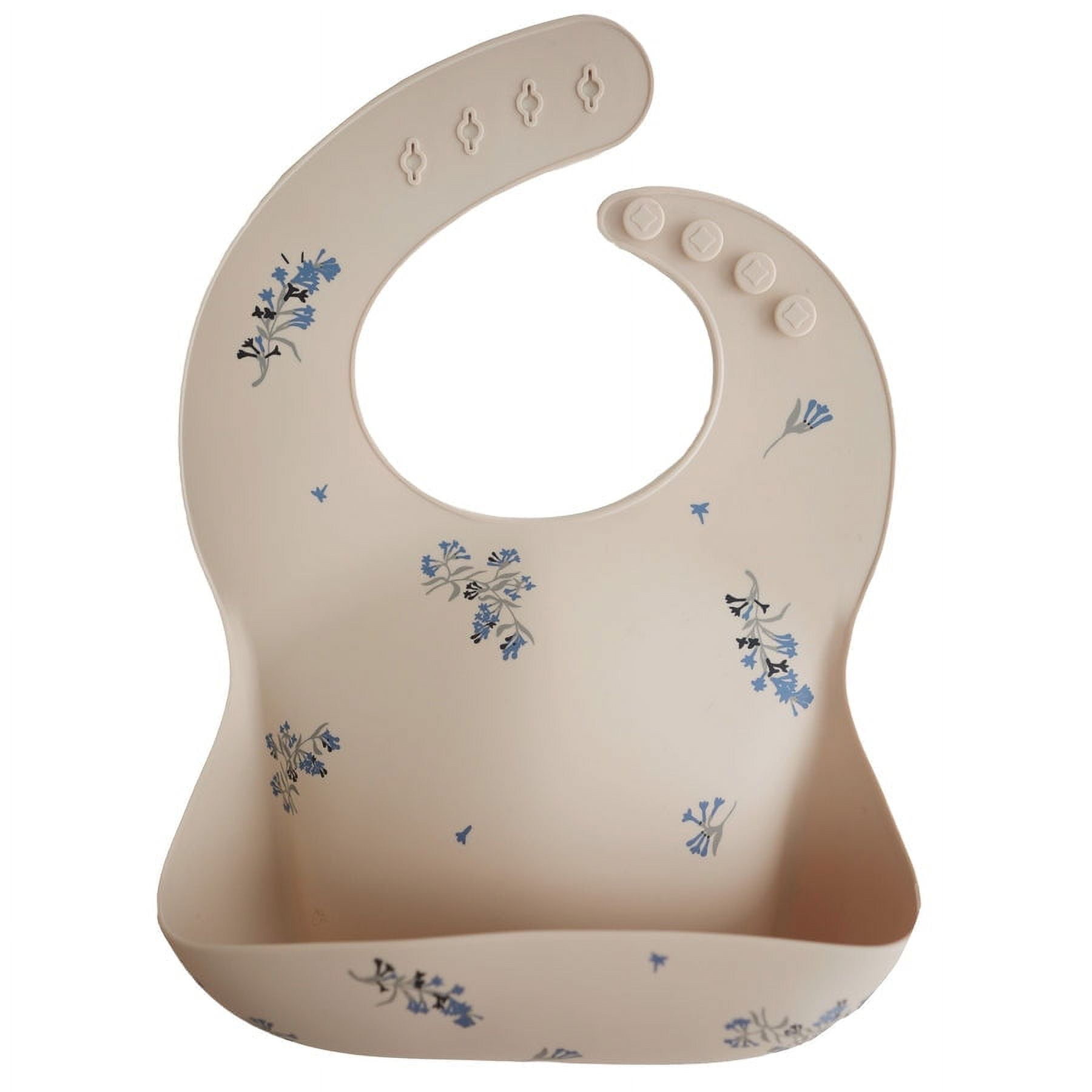 Mushie Silicone Baby Bib, Tradewinds - Adjustable, Unisex Waterproof Toddler Bib for Easy Clean-Up Mushie