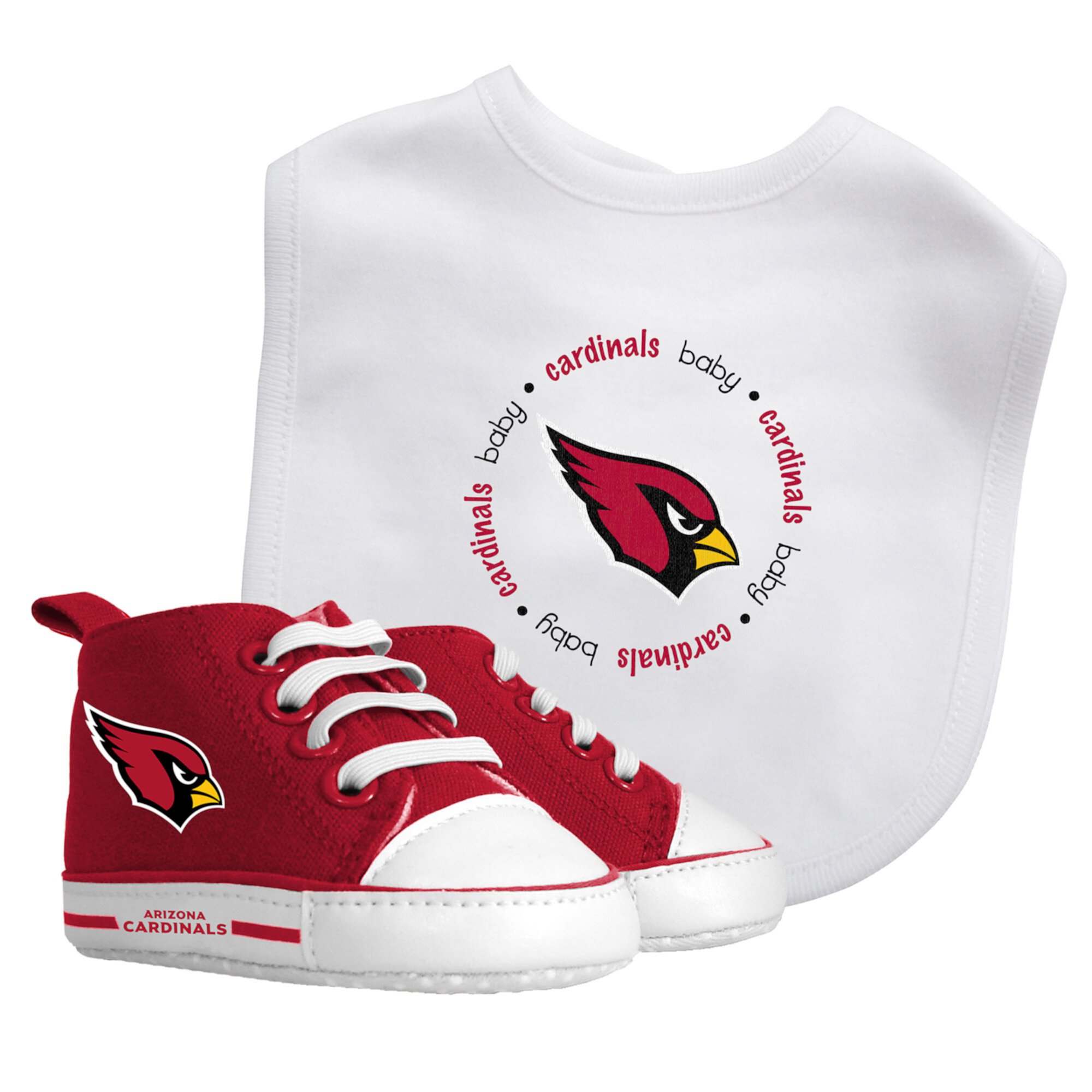 BabyFanatic 2 Piece Bib and Shoes - NFL Arizona Cardinals - White Unisex Infant Apparel Baby Fanatic