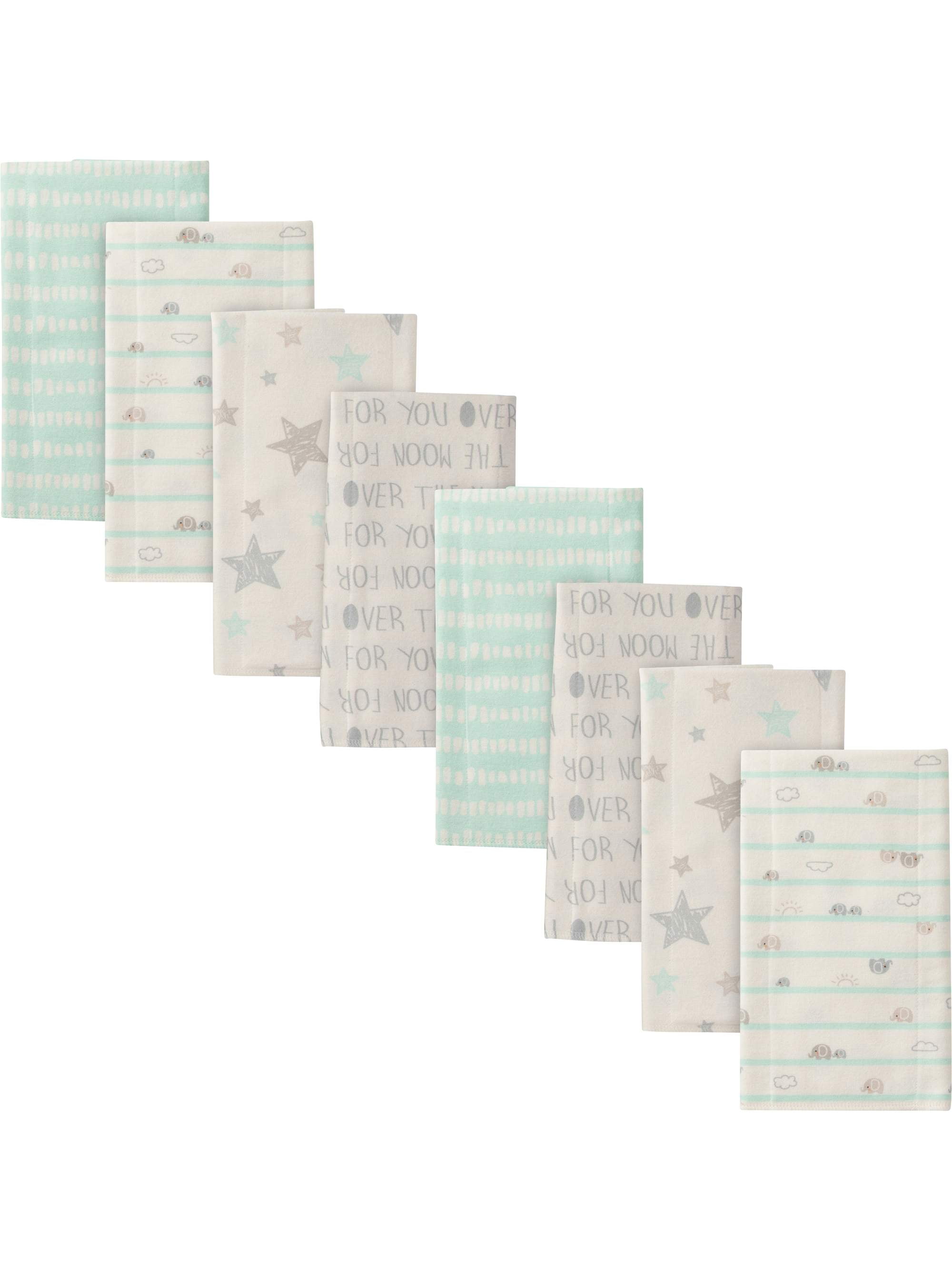 Gerber Baby Boy or Girl Gender Neutral Flannel Burp Cloths, 8-Pack GERBER