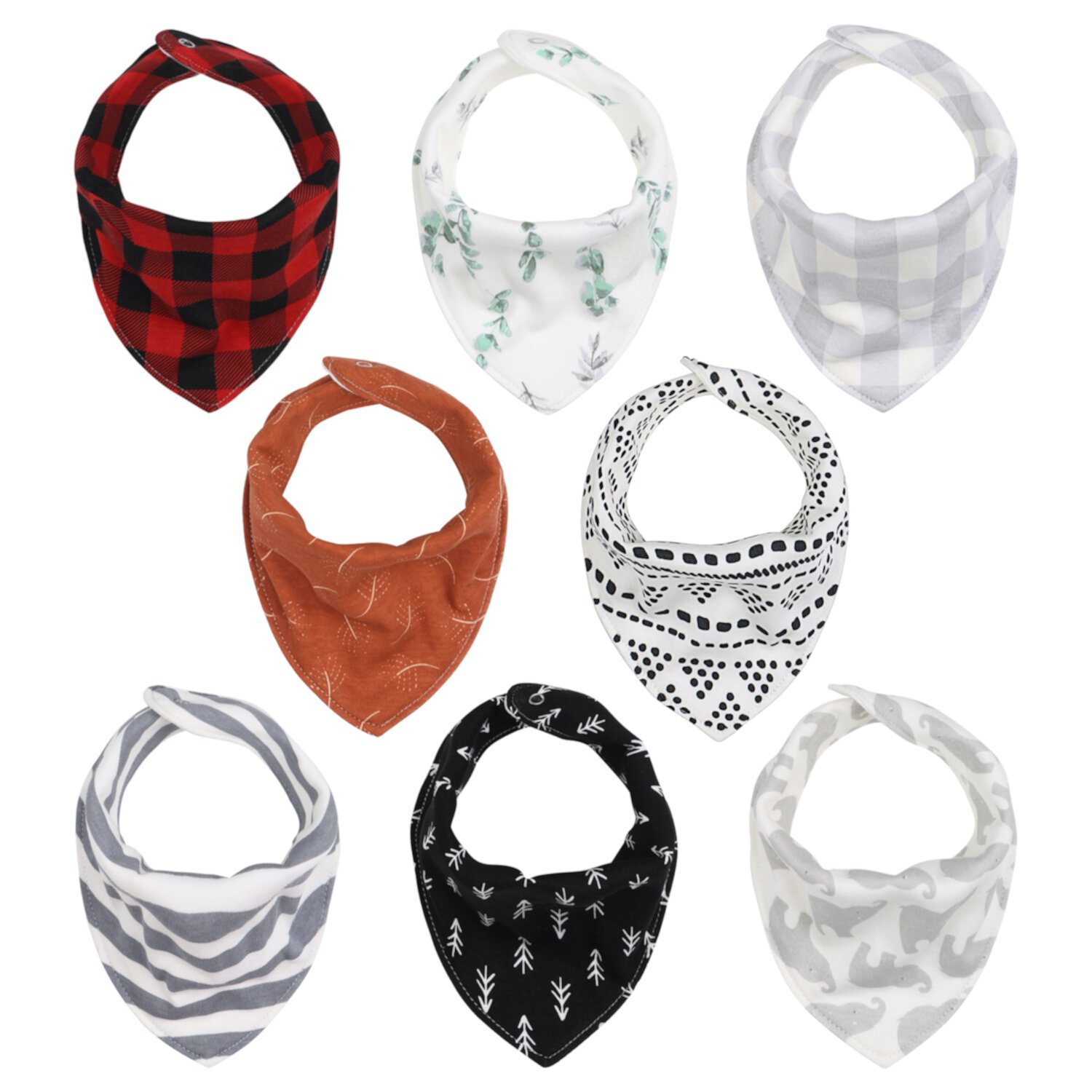 The Peanutshell Cotton Bandana Drool Baby Bibs, 8 Pack The Peanutshell