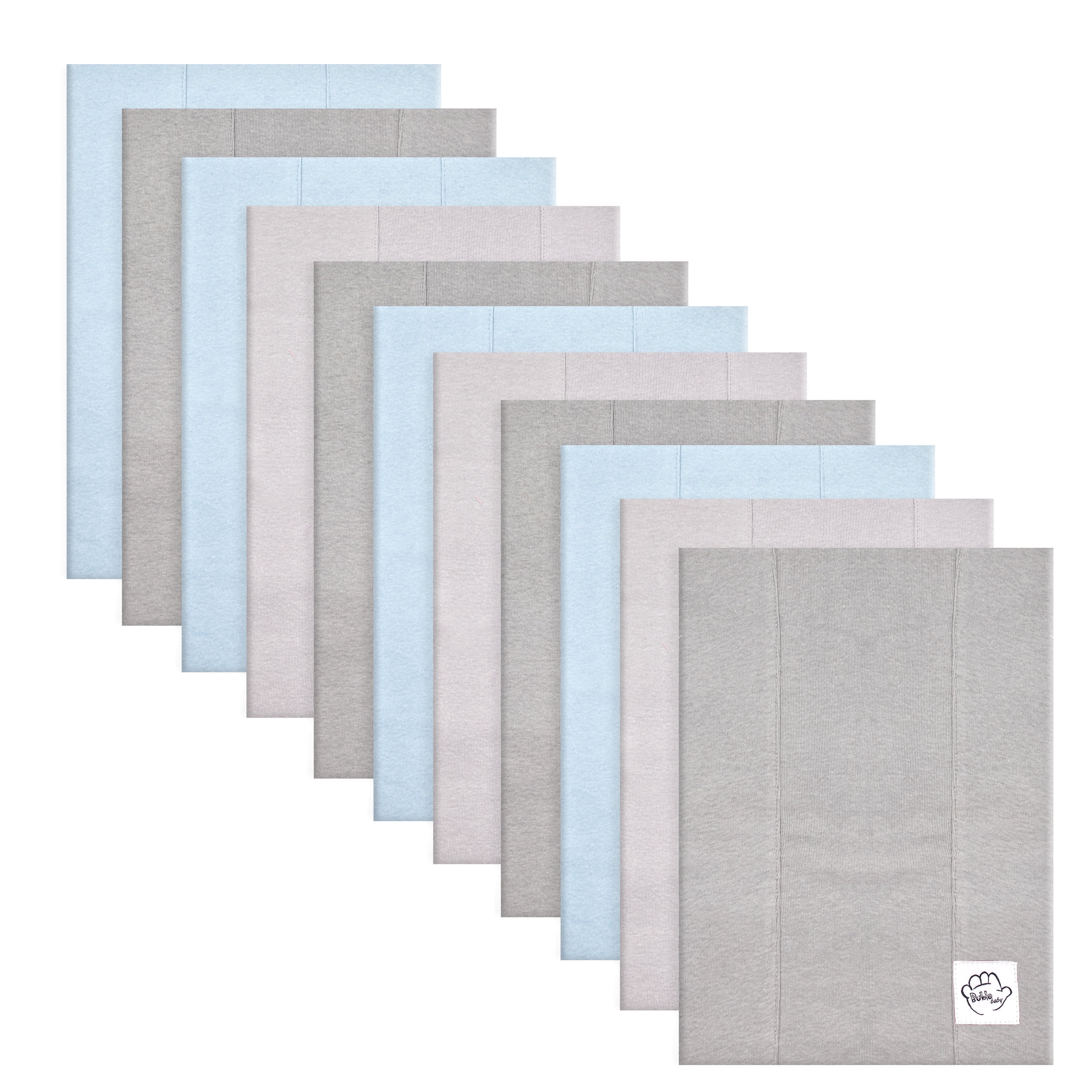 Baby Burp Cloths for Boys and Girls - 11 Pack Large 100% Cotton - Double Layered Extra Absorbent Burp Rags, Grey Solid Bublo Baby