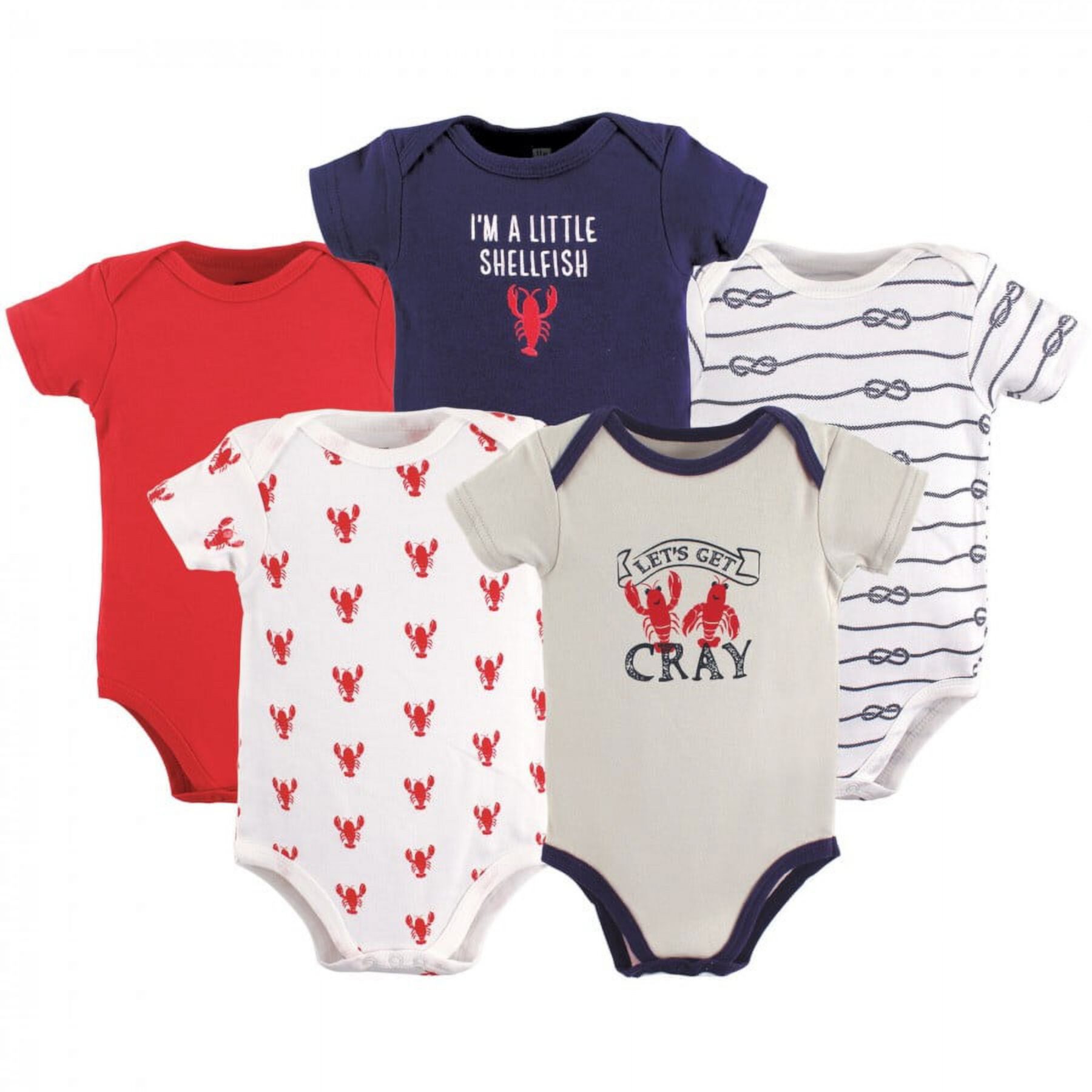 Hudson Baby Short Sleeve Bodysuits, 5-Pack, Newborn- 24 Months Hudson Baby