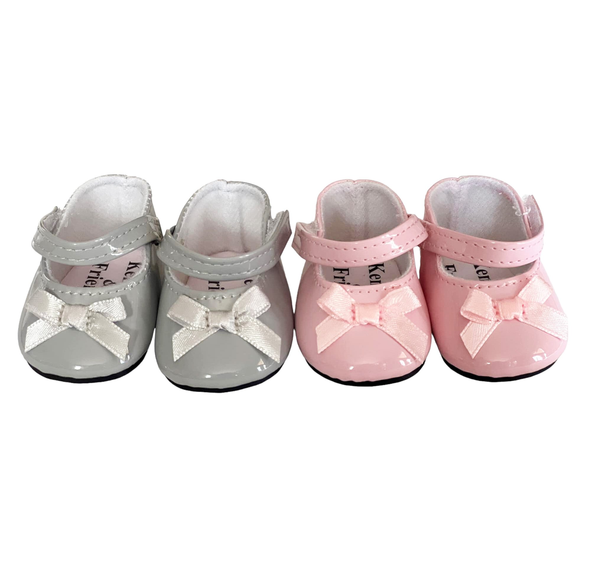 My Brittany's  18 Inch Doll Shoes: Pink and Grey Mary Janes for 18 Inch Kennedy and Friends Dolls, 15 Inch Baby Dolls, and Other 18 Inch Fashion Girl Dolls - Perfect Doll Clothes Accessory My Brittany's