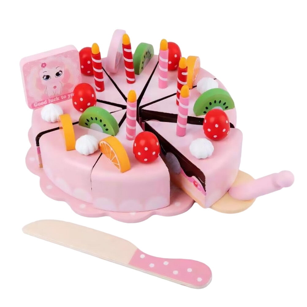 Frcolor 1 Set Children Playhouse Toy Children Toys Wooden Cake Cutting Playthings Sipeihong