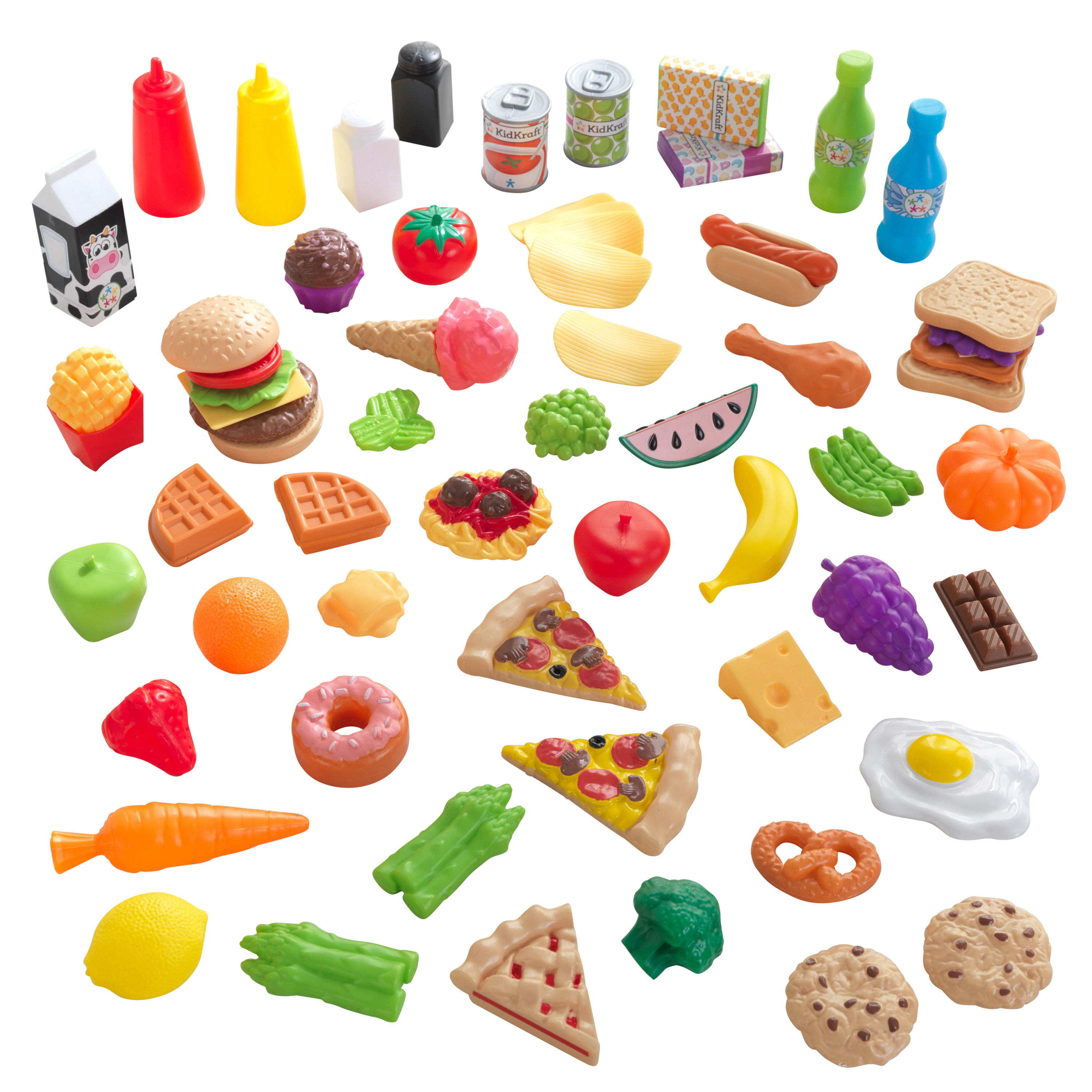 KidKraft 65-Piece Plastic Play Food Set for Play Kitchens KidKraft