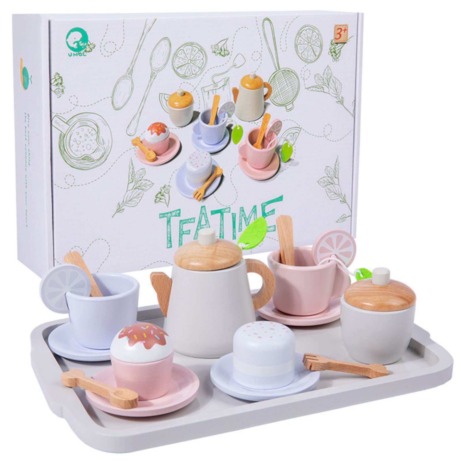 Christmas Gifts for Kids Toys Clearance 19PCS Pretend Play Tea Party Set Play Food Accessories , Plastic Tea Set, Mini Kitchen for Kids, Gifts for Toddler Boys Girls Ages 3,4,5,6 Years Old Toys Clearance