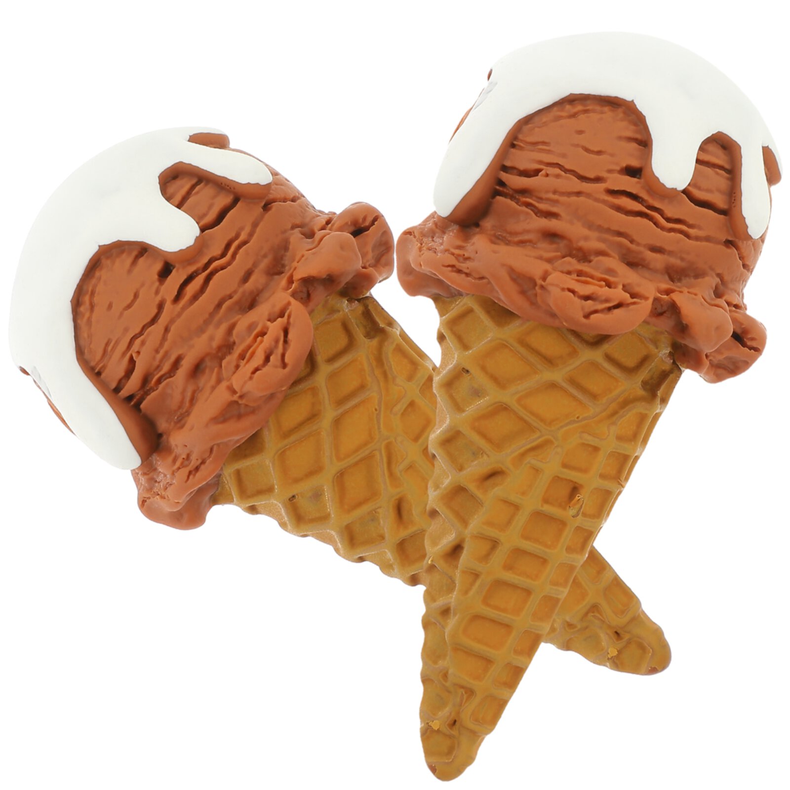 2Pcs Fake Ice Cream Cone Model Realistic Dessert Toy Simulation Food Fake Food Decoration Gardnery