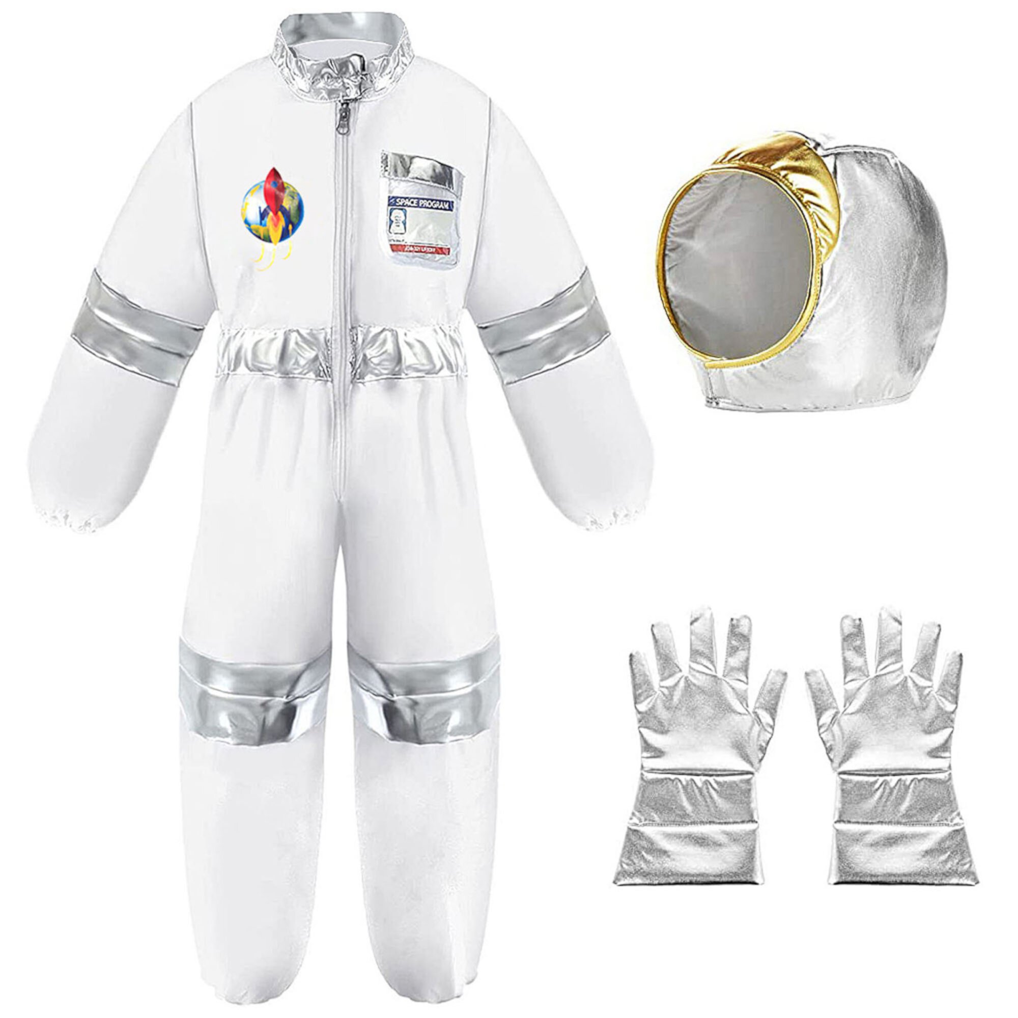 EYIIYE NASA Pilot Costume Kids Astronaut Costume for Boys Girls Space Pretend Dress Up Cosplay Birthday Gifts EYIIYE