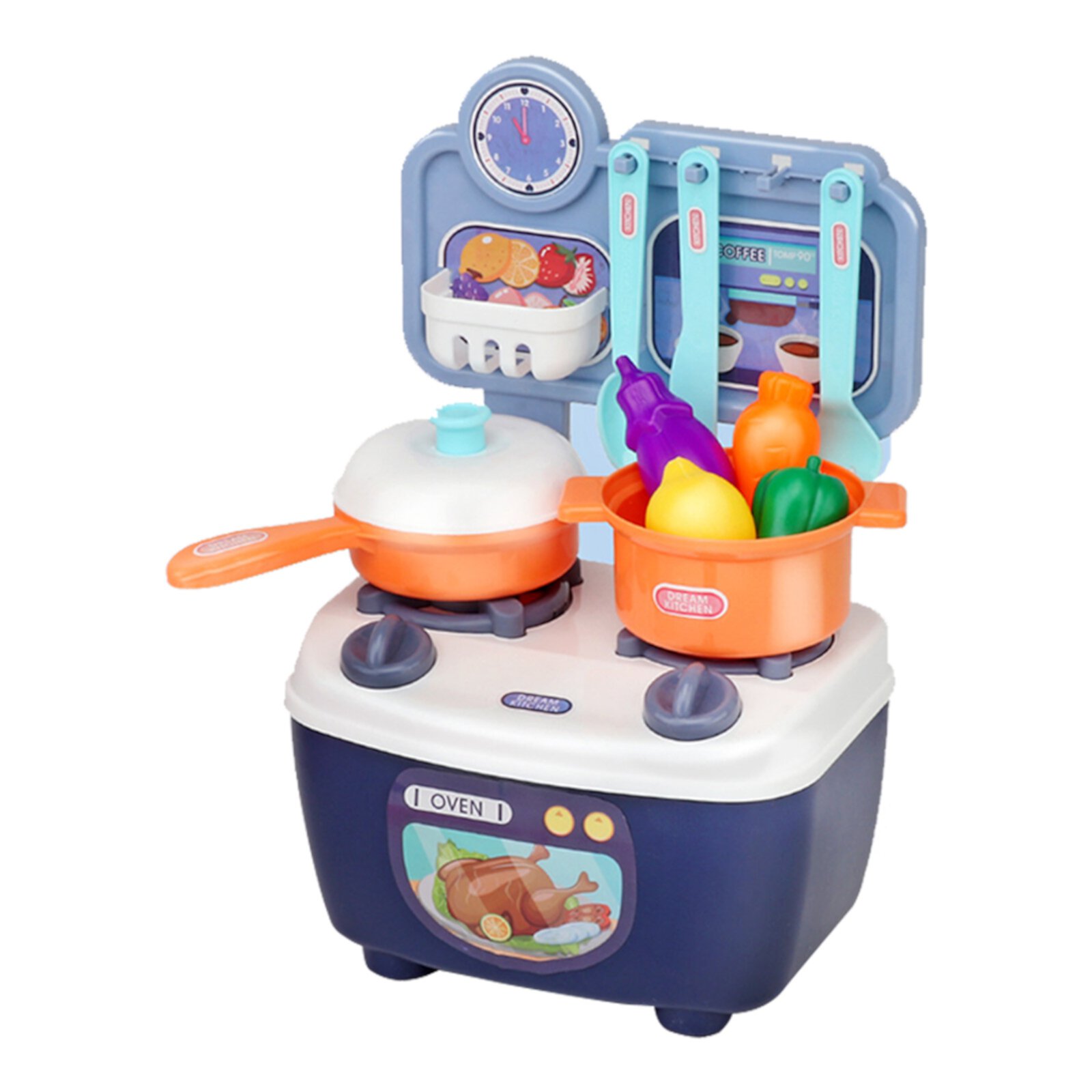 RRSCC Kids Kitchen Play Set，Interactive Kids Kitchen Play Set with Pretend Kitchen Toys，Realistic Sound Effects，and Simulated Functionality - Suitable for Toddlers Aged 2-12 Years RRSCC