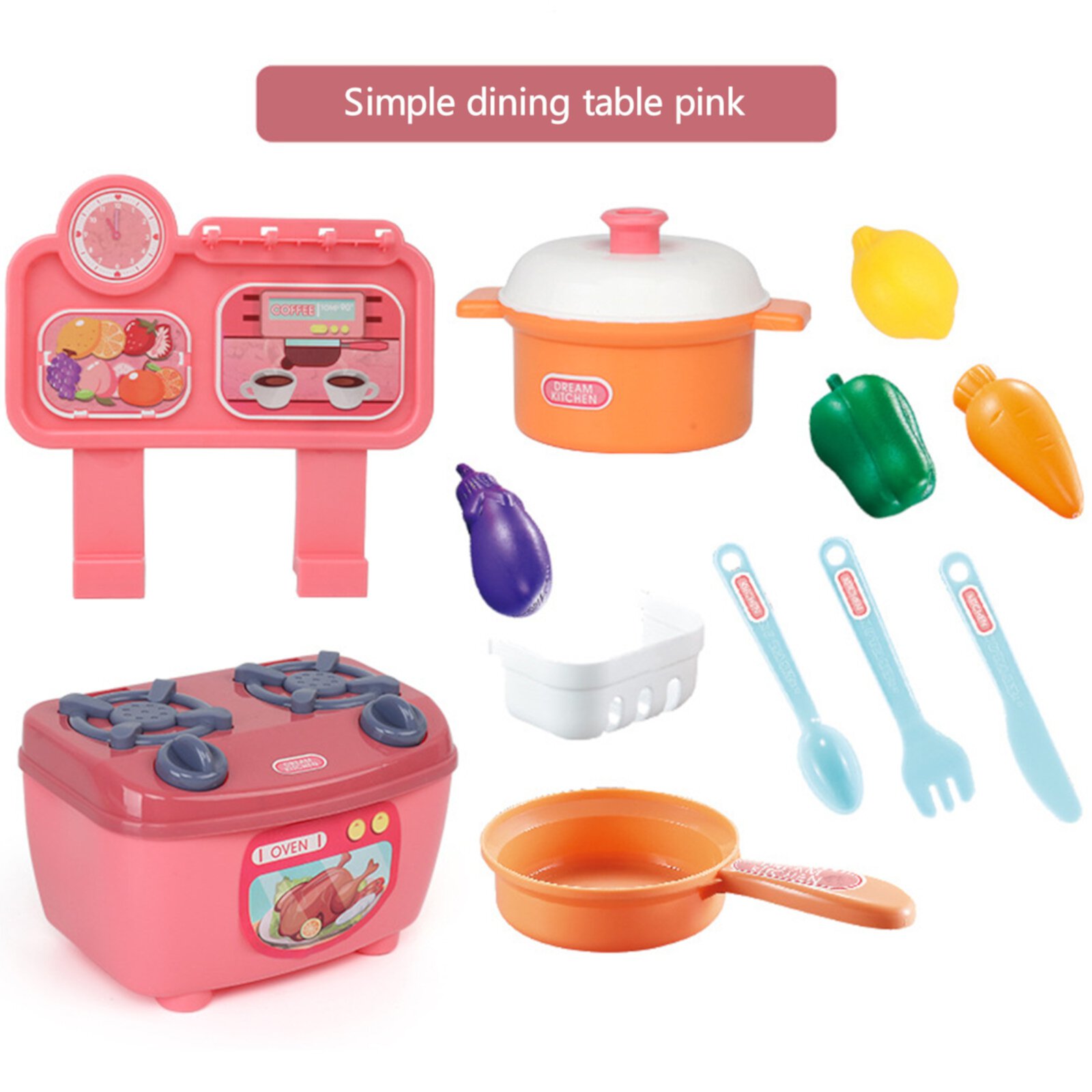 RRSCC Kids Kitchen Play Set,Interactive Kids Kitchen Play Set with Pretend Kitchen Toys,Realistic Sound Effects,and Simulated Functionality - Suitable for Toddlers Aged 2-12 Years RRSCC