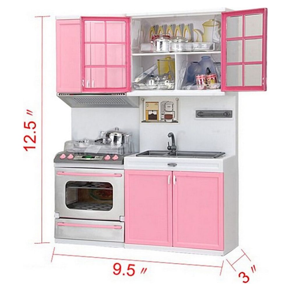 Black and Friday Toy Deals Gift Mini Kids Kitchen Pretend Play Cooking Set Cabinet Stove Girls Toy Toys For Girls Boys 3-6 Years JUPAOPON