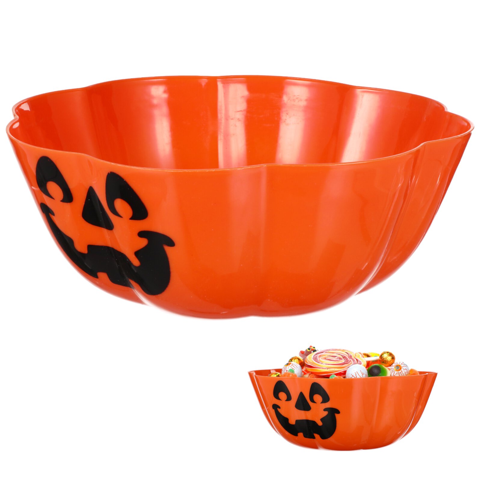 3 pcs  Lovely Pumpkin Lantern Shaped Fruit Plate Halloween Salad Plate (orange) Yangdingxing