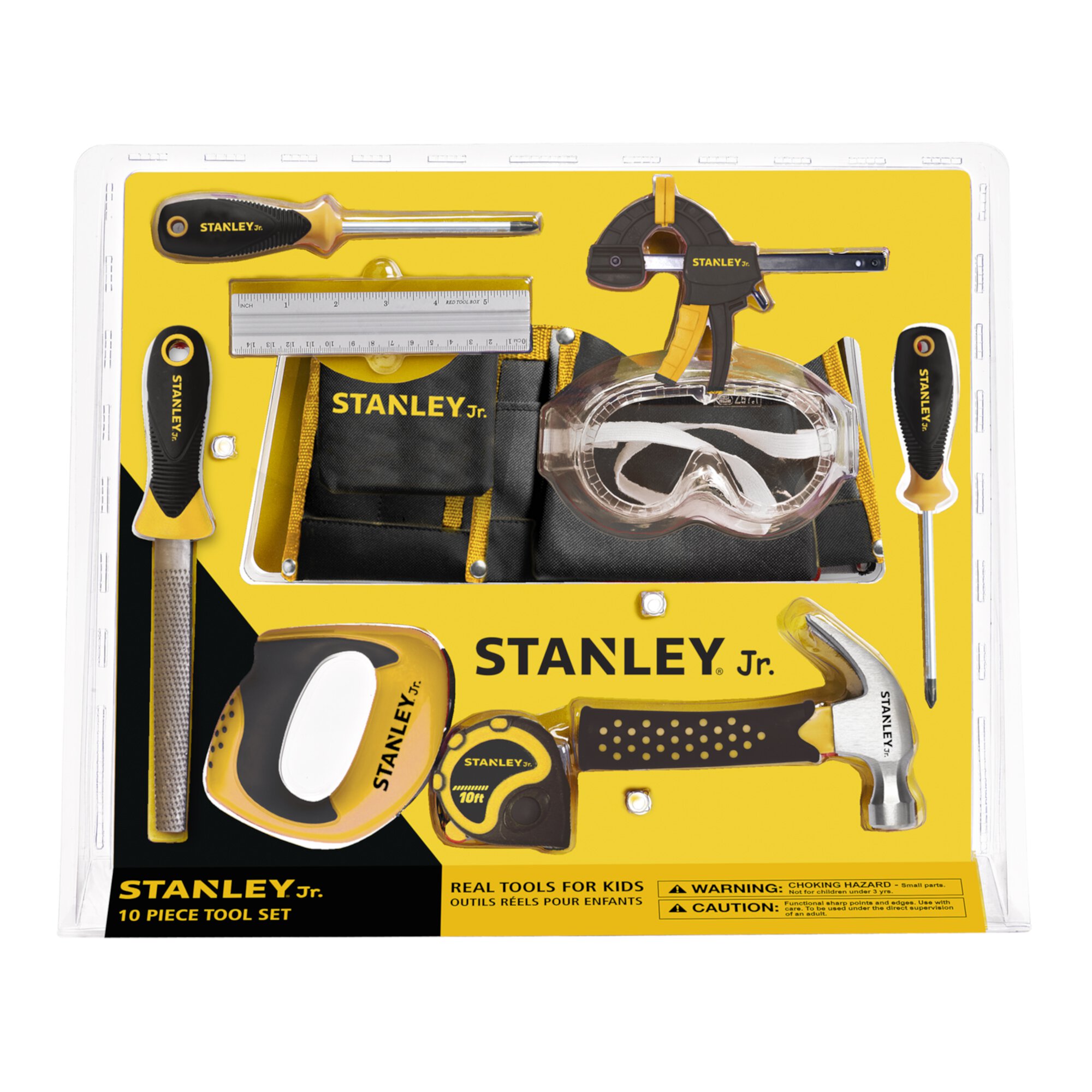 STANLEY Jr. ST006-10-SY_AMZ 10-Piece Construction Toy Hand Tools Set STANLEY