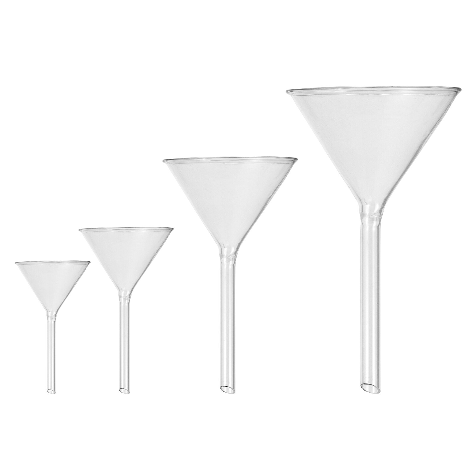 Chidian 4pcs Glassware Labware Analytical Chemistry Feeding Funnel Liquid for Labs Chidian